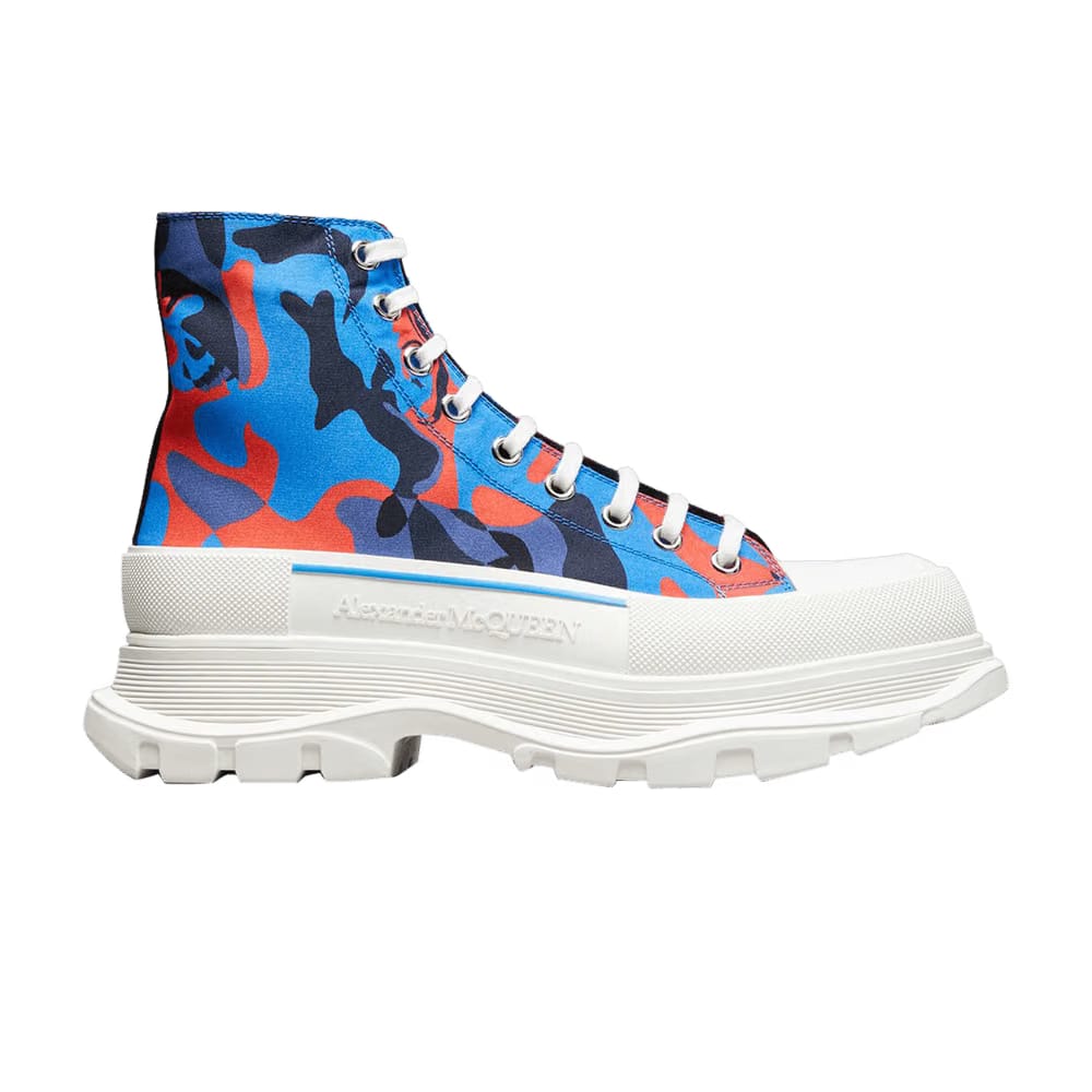 Alexander McQueen Tread Slick High Blue Red Camo