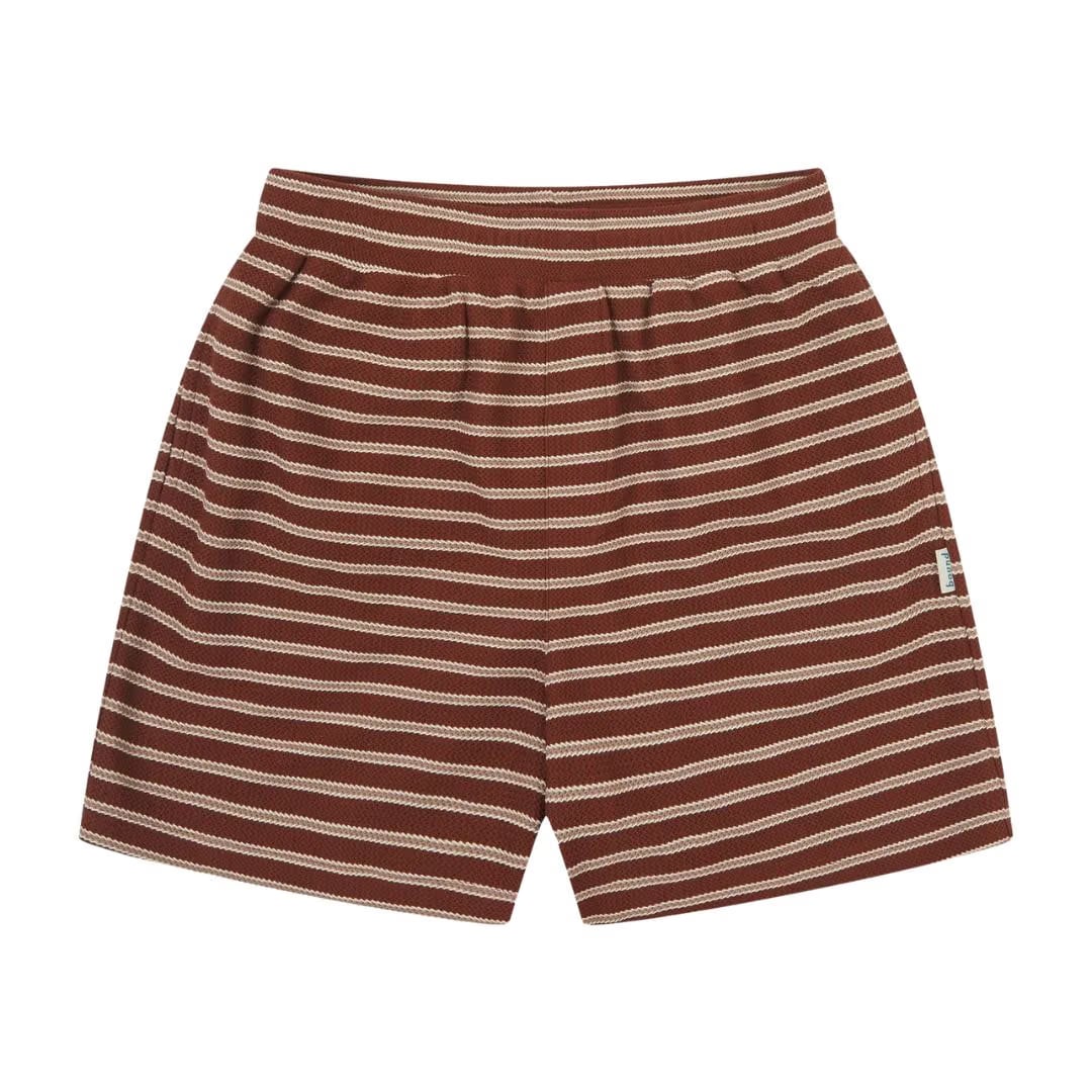 bound Stripe Jacquard Rust Shorts
