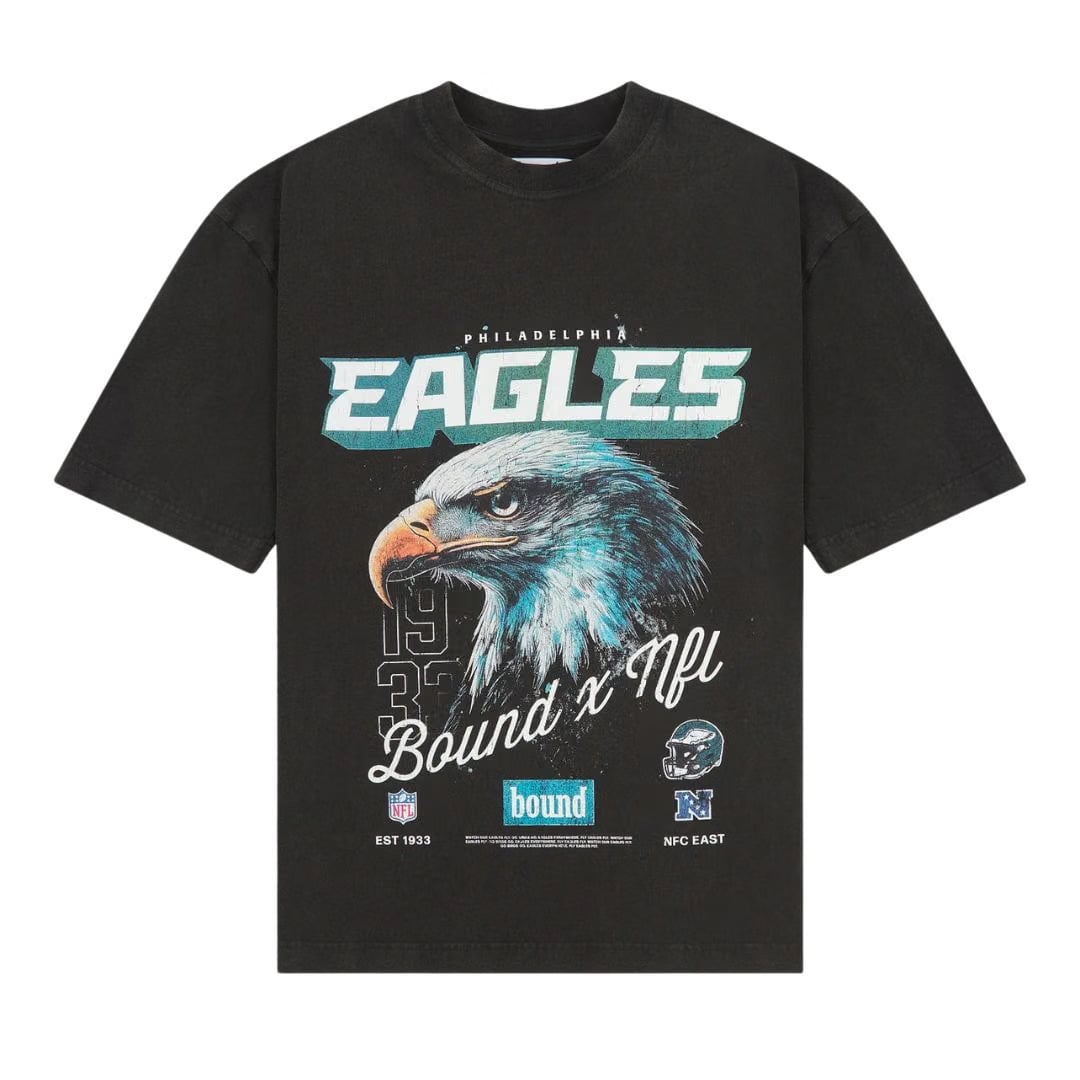 bound x NFL Eagles Retro Tee - Vintage Washed Black