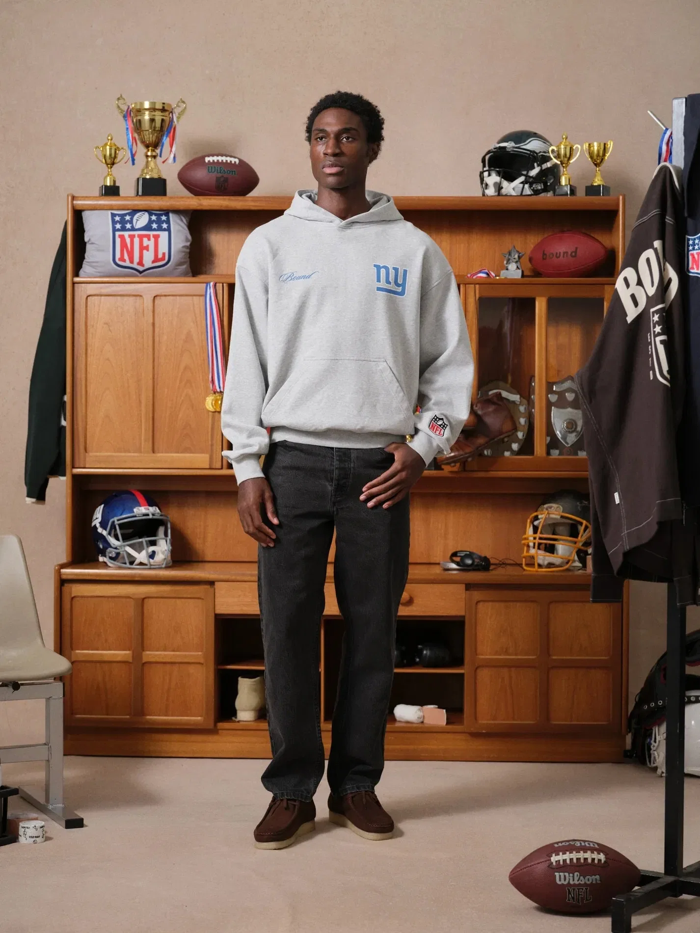 bound x NFL Giants Hoodie - Ash Grey