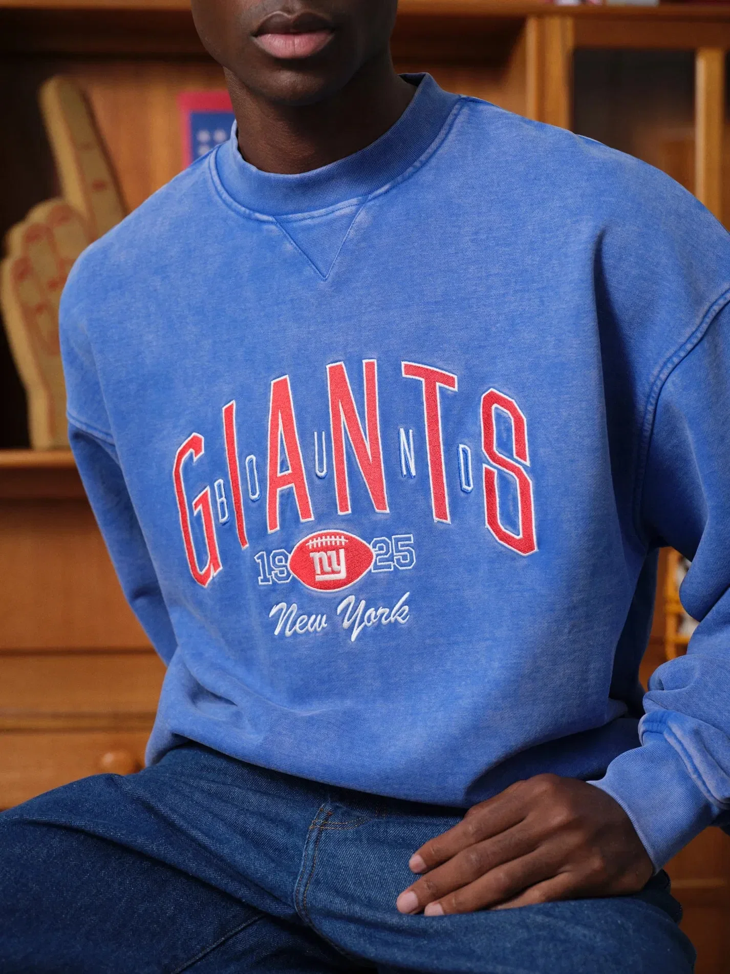 bound x NFL Giants Vintage Washed Sweater - Blue