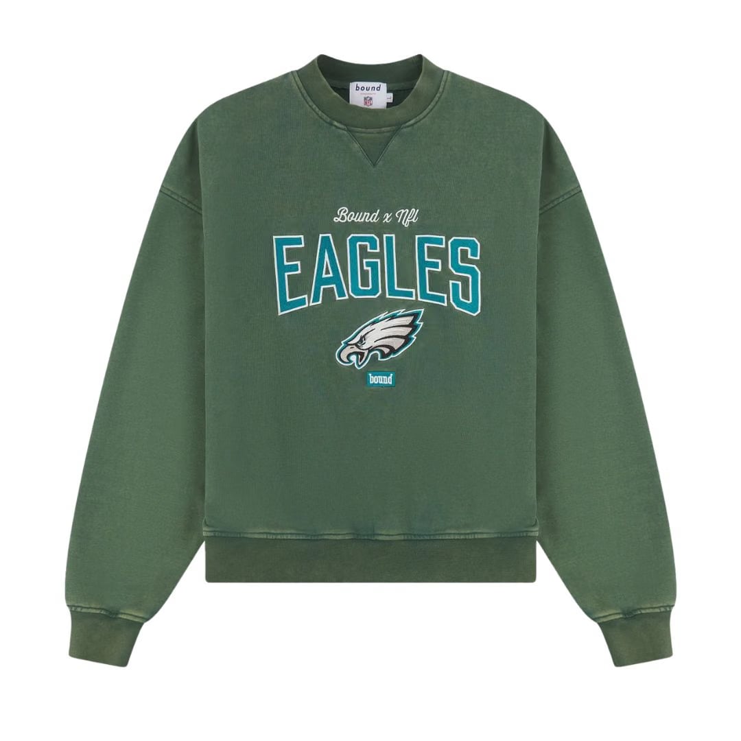 bound x NFL Eagles Vintage Washed Sweater - Green