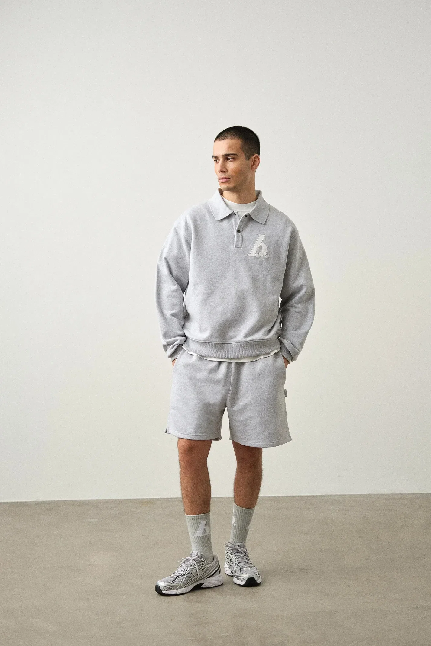 bound Stamp Shorts - Grey Marl