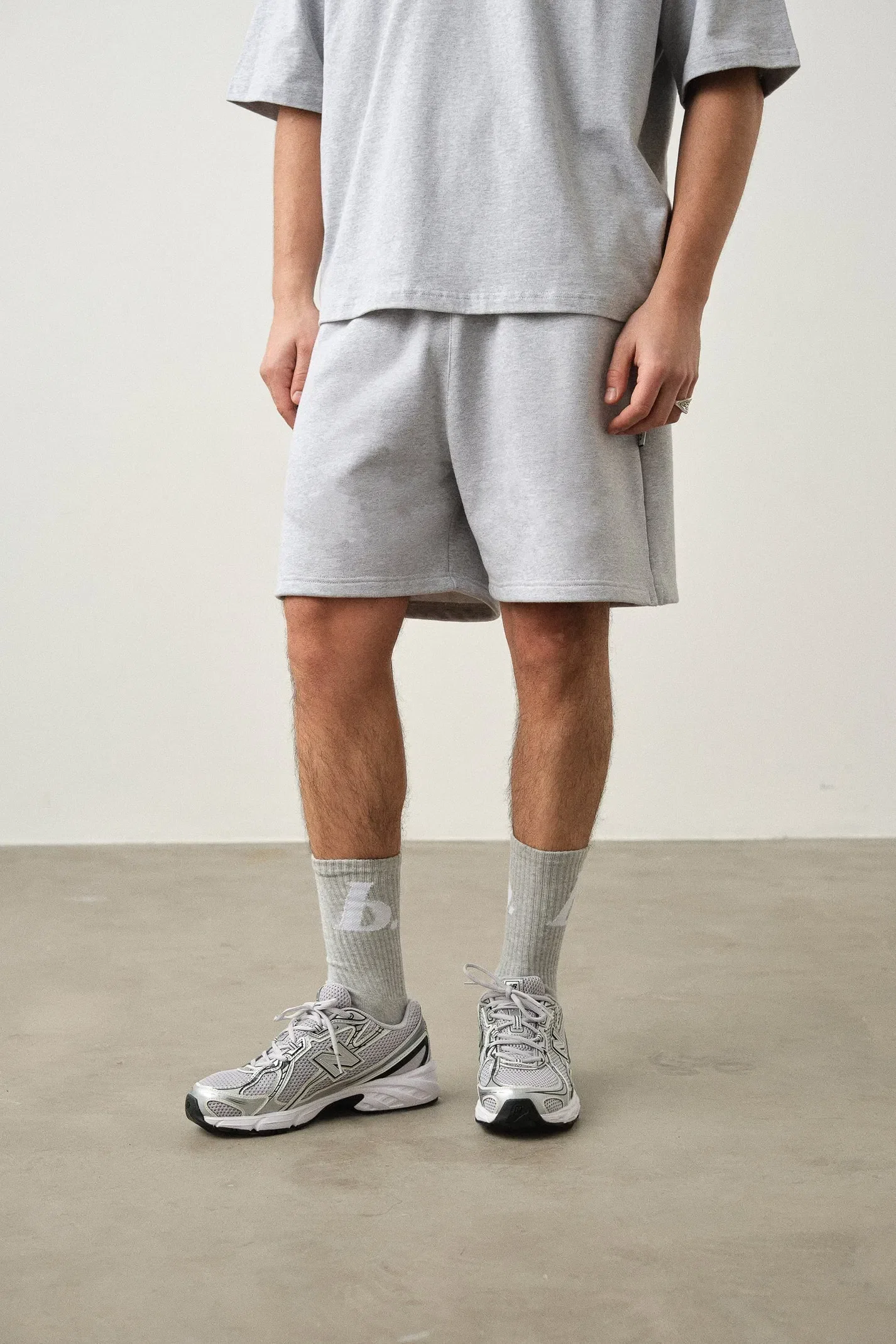bound Stamp Shorts - Grey Marl