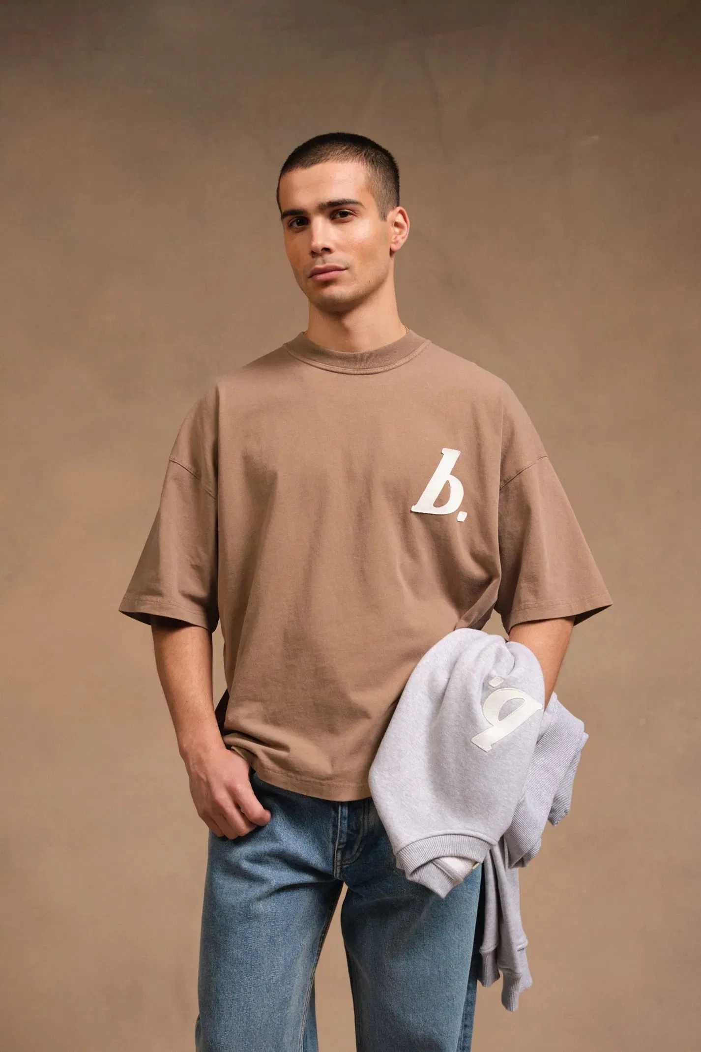 bound Stamp Boxy Tee - Washed Walnut