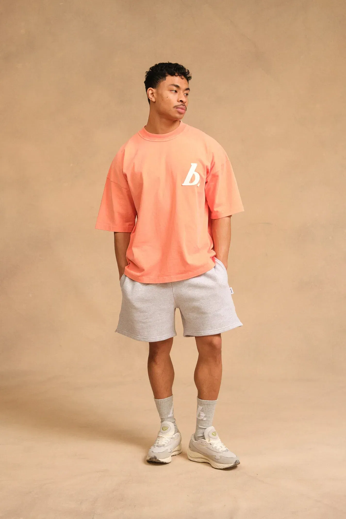 bound Stamp Boxy Tee - Washed Peach