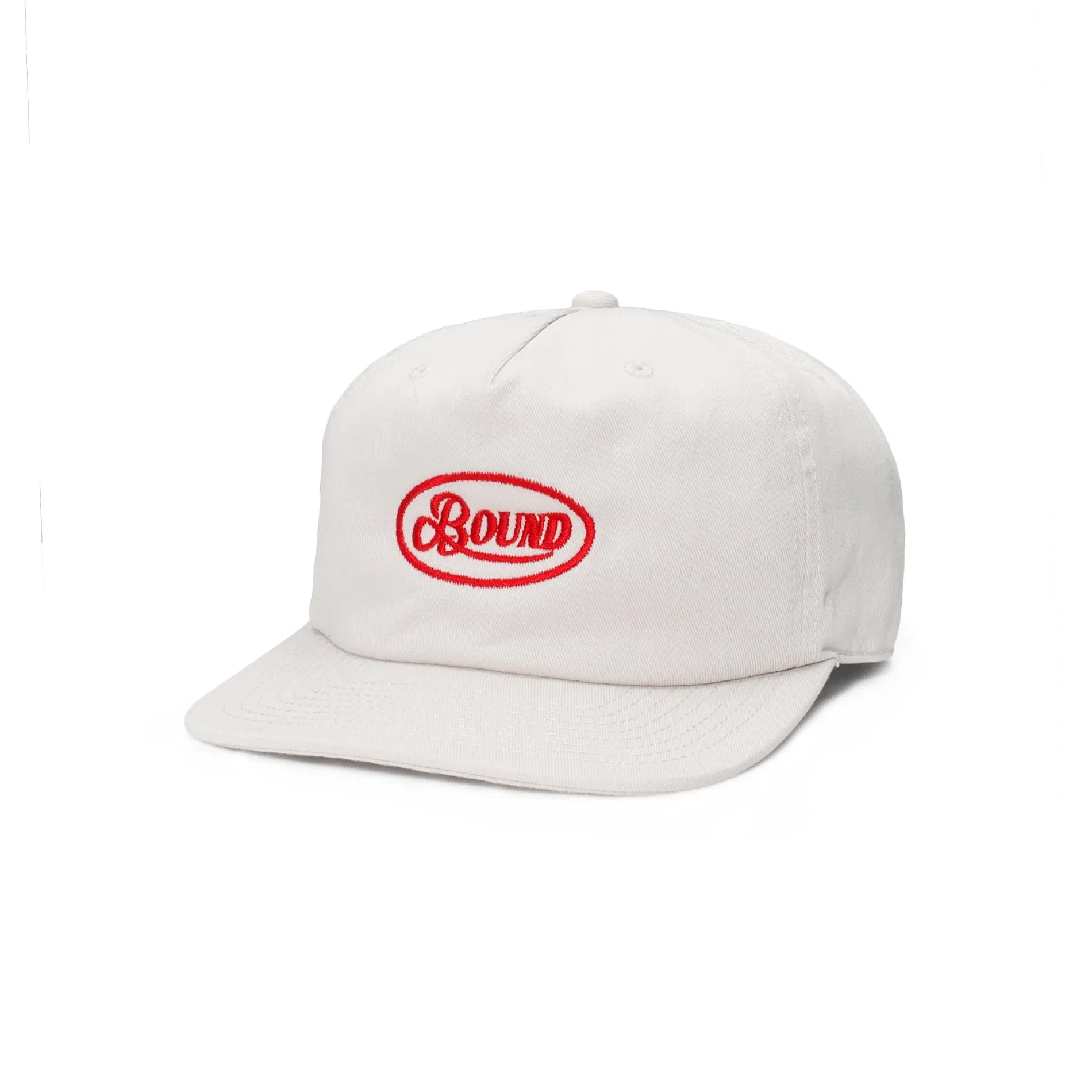 bound Retro Embroidered 5 Panel Cap - Bone