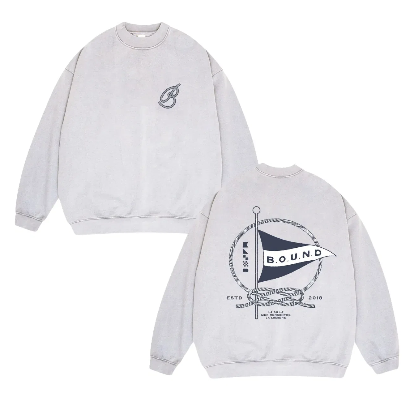 bound Marine Sweater - Heather Marl Grey