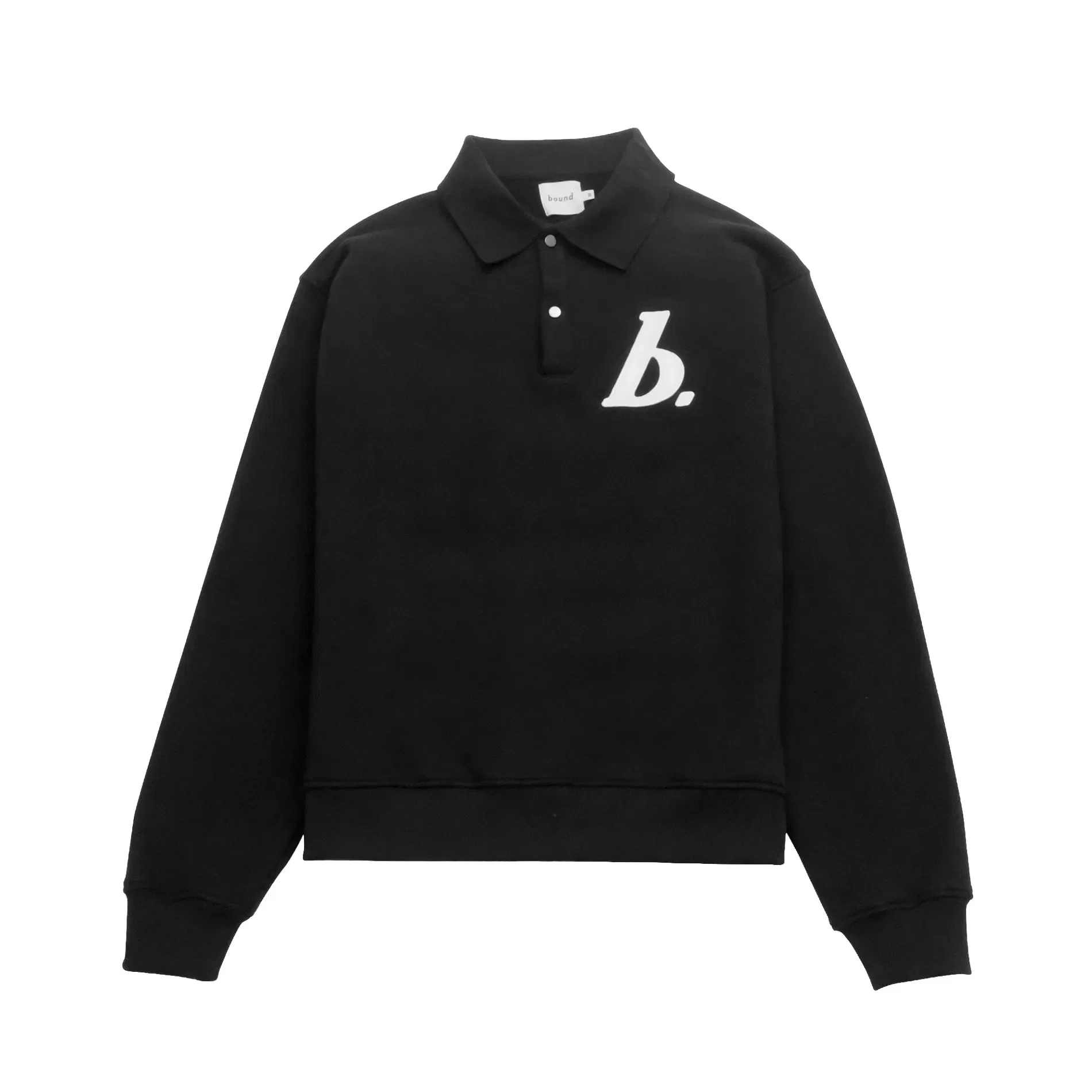 bound Stamp Polo Sweater - Black