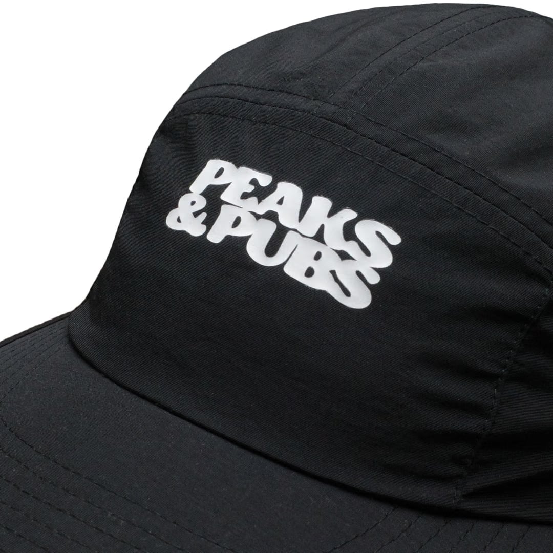 Peaks & Pubs 'Logo' Active 5 Panel Cap - Black