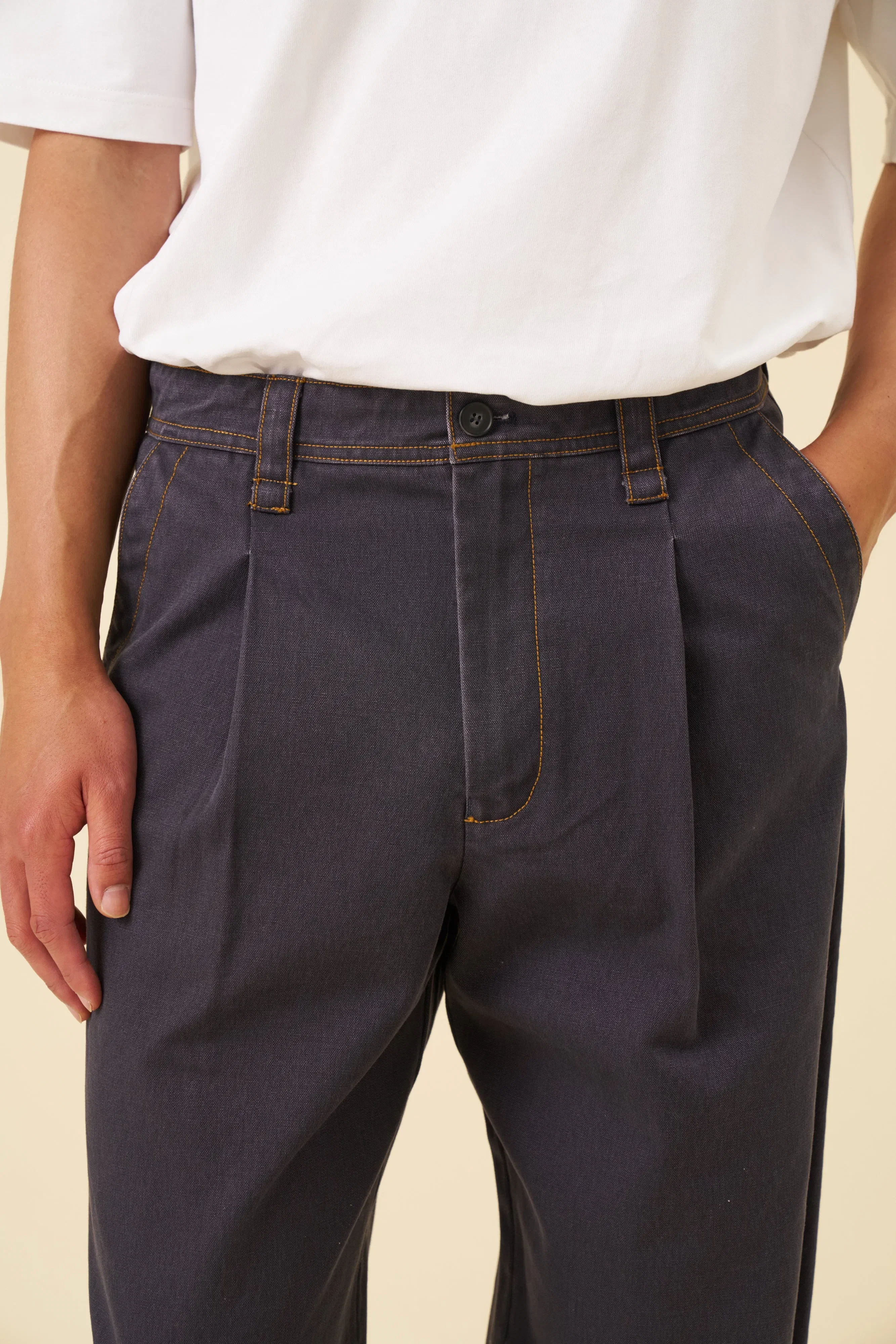 bound Heavy Canvas Workwear Trouser - Navy