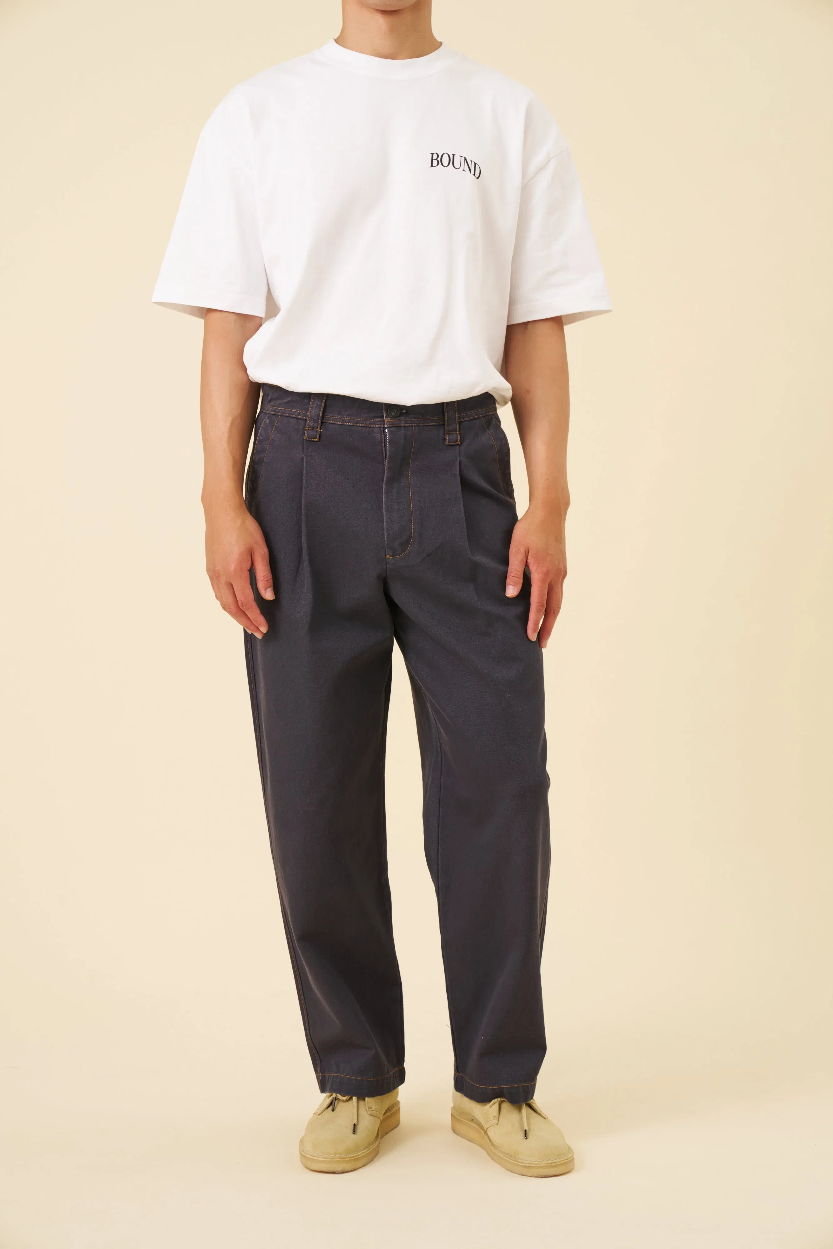 bound Heavy Canvas Workwear Trouser - Navy