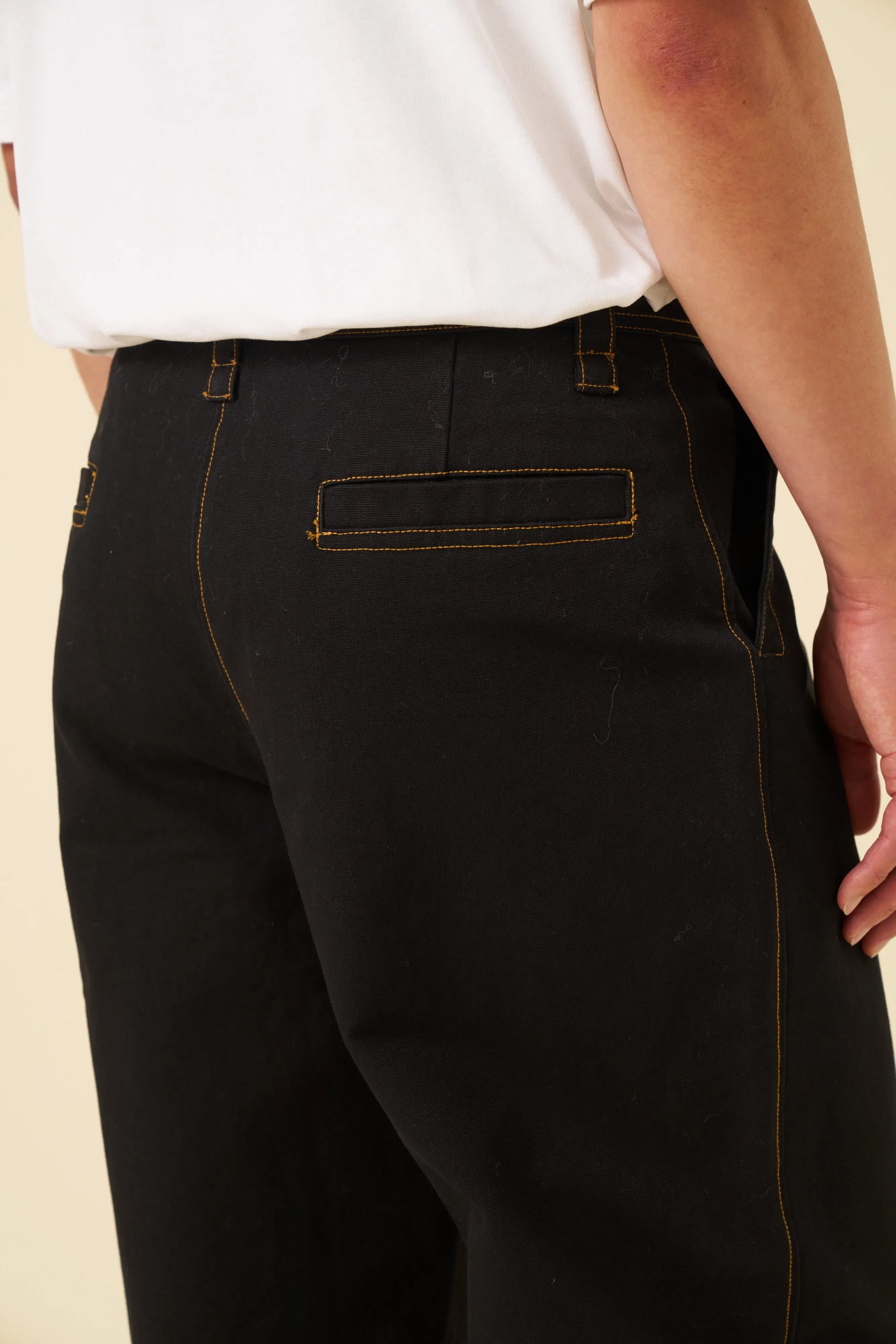 bound Heavy Canvas Workwear Trouser - Black