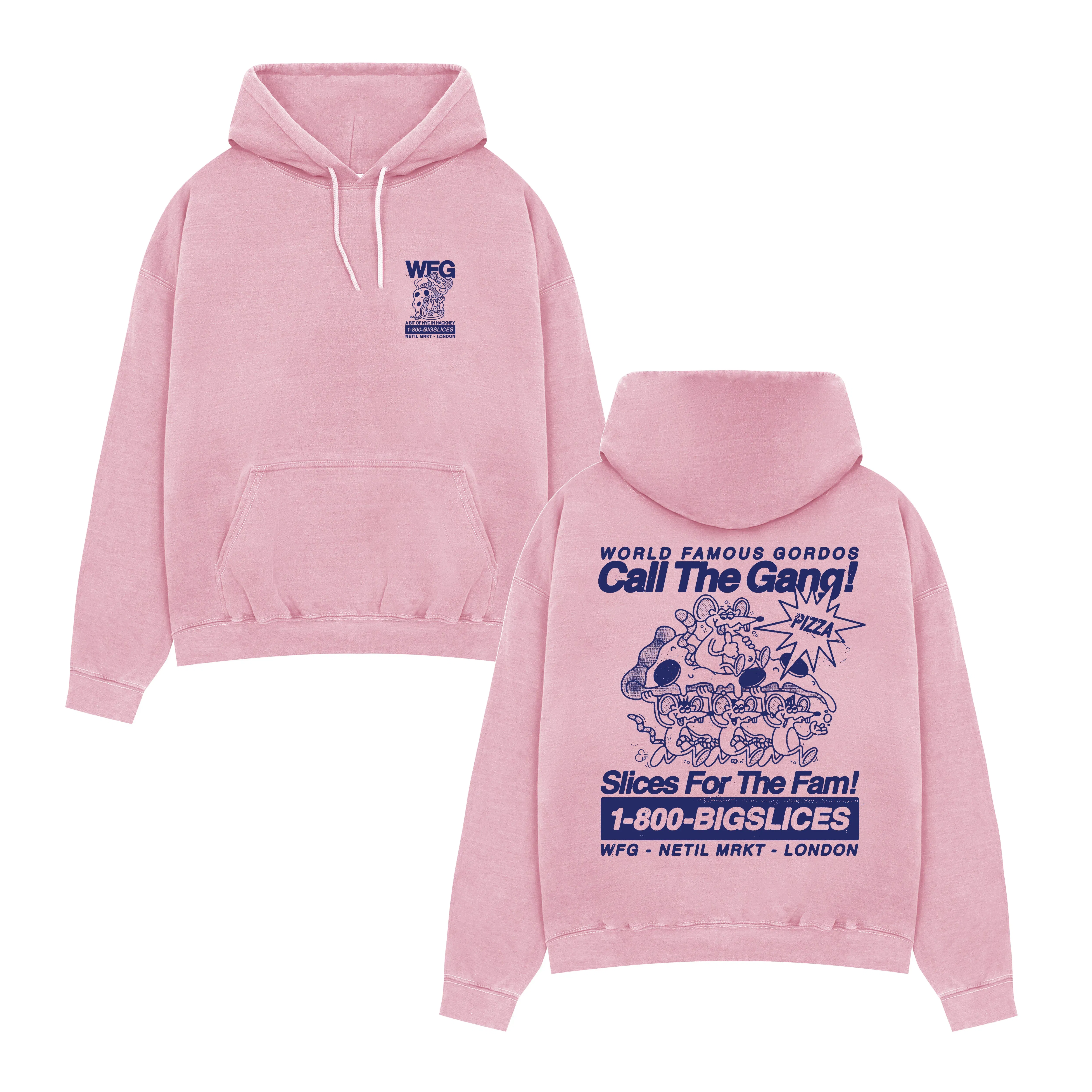 Gordos Pizzeria World Famous Gordos 'Call The Gang' Washed Hoodie - Pink