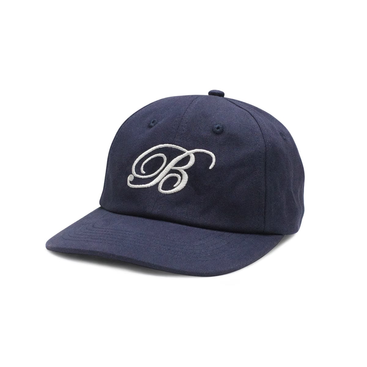 bound Script Embroidered 6 Panel Cap - Navy