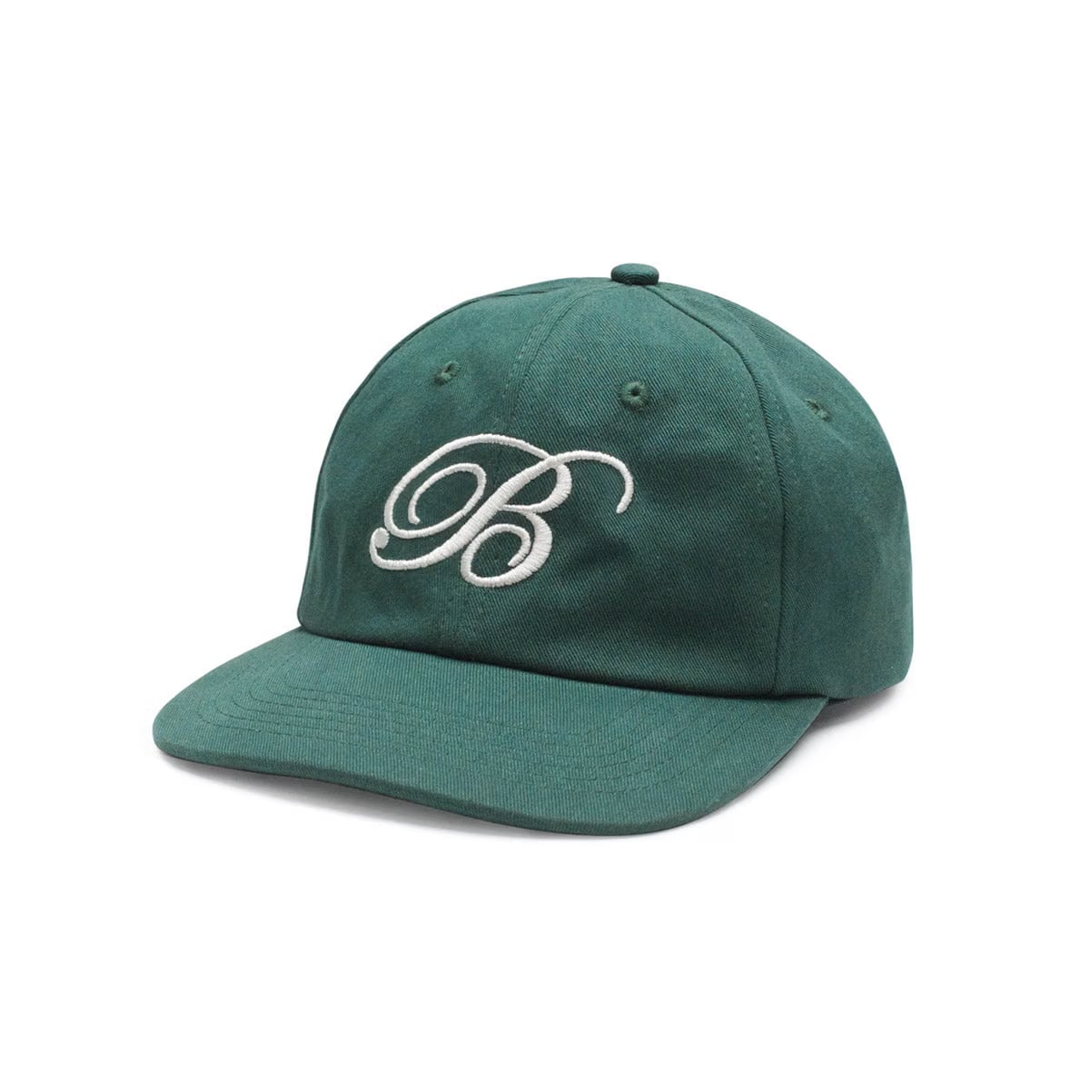 bound Script Embroidered 6 Panel Cap - Forest Green