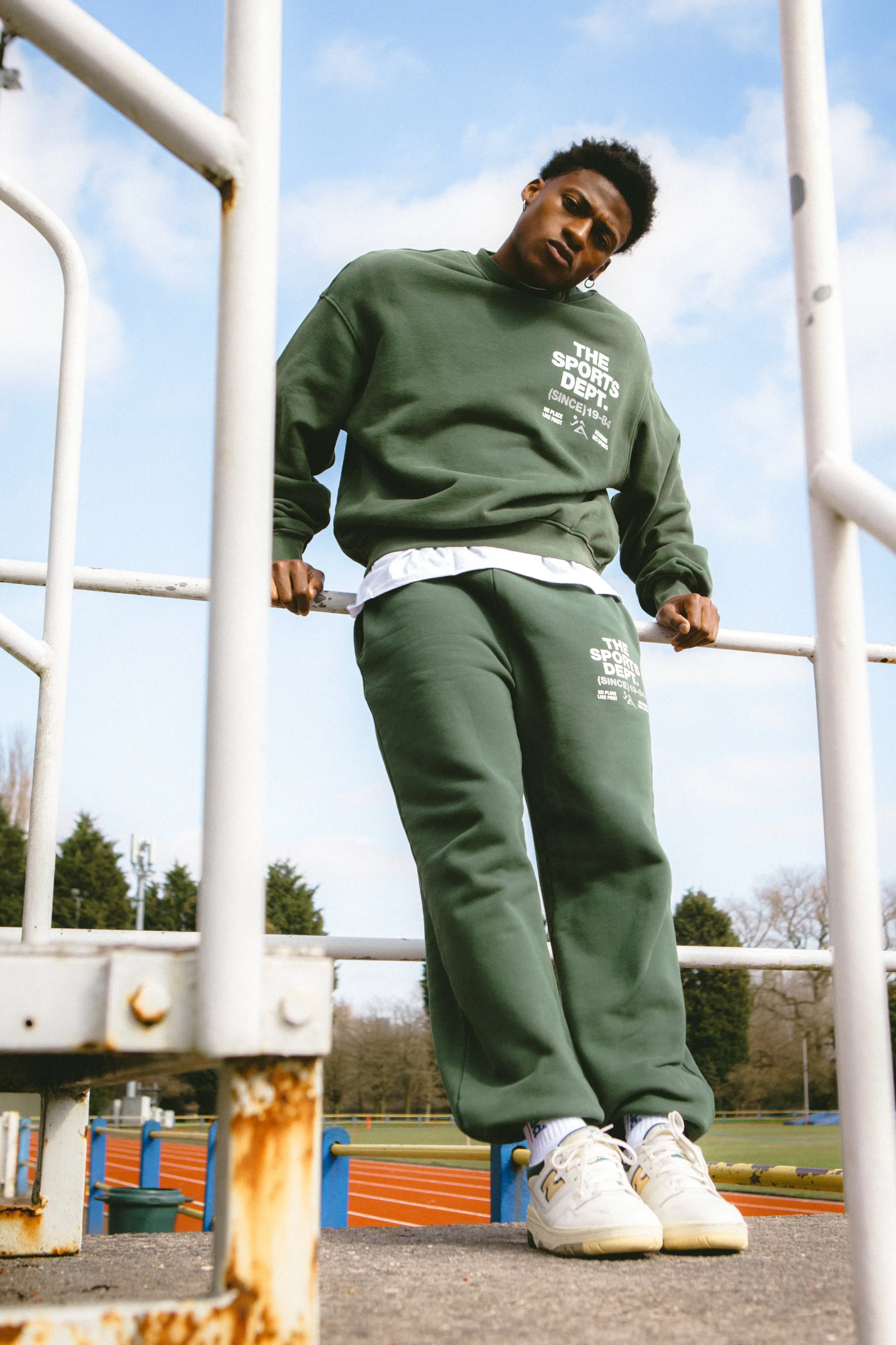 Vice 84 'The Sports Dept' Heavyweight Washed Sweater & Jogger Set - Green