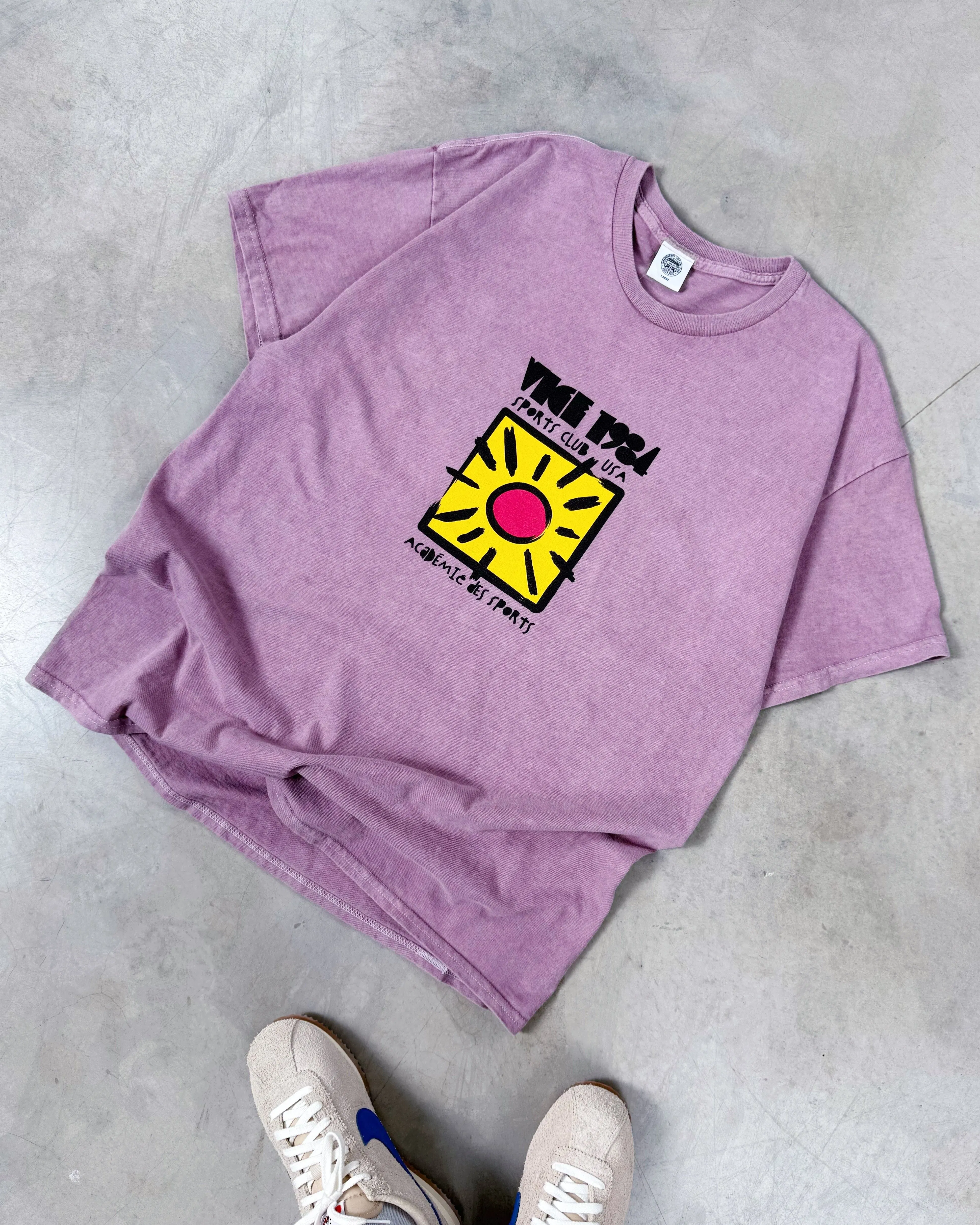 Vice 84 'Sun Sports Club' Vintage Washed Tee - Mauve