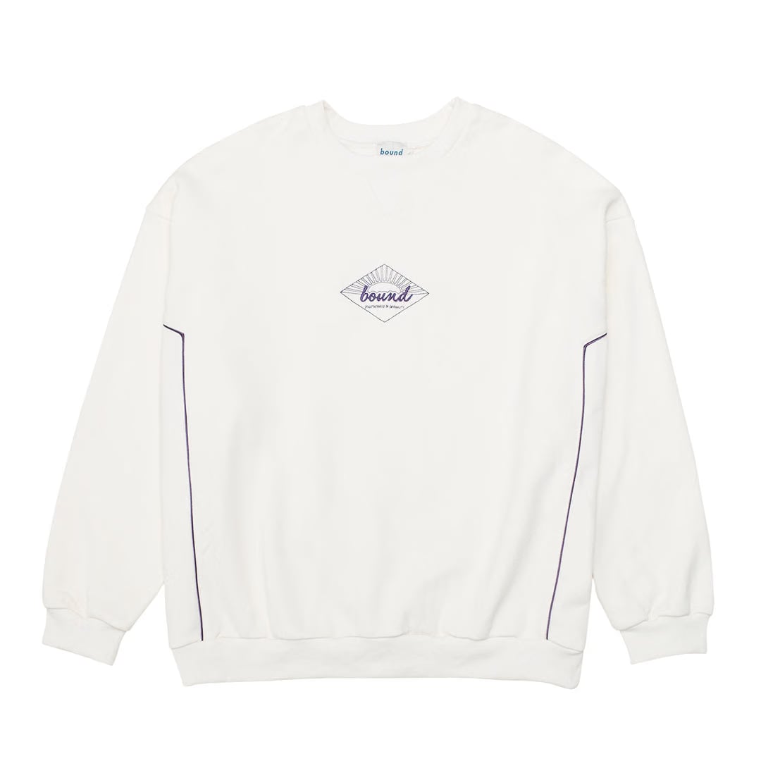 bound Sunrise Sweater - Ecru/Purple