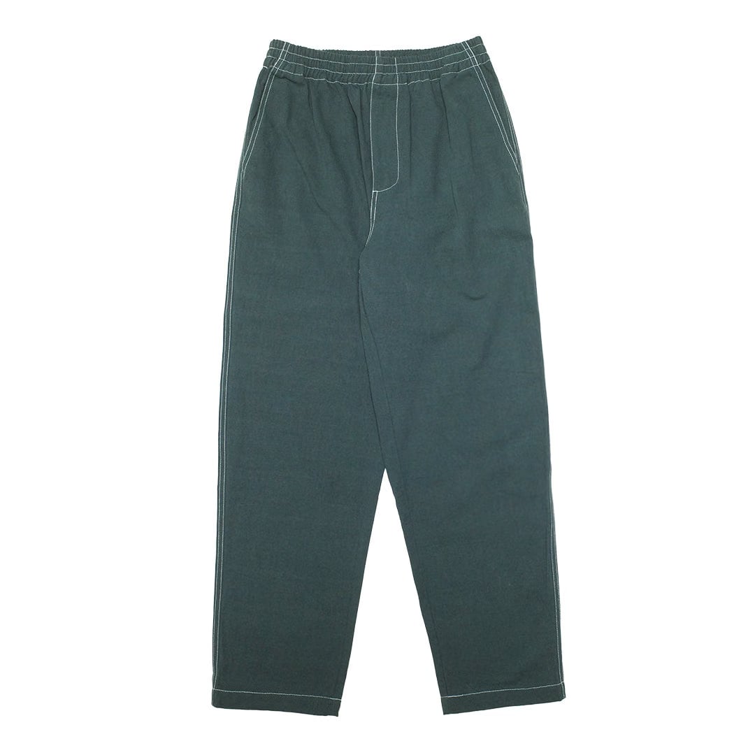 bound Contrast Ripstop Canvas Trouser - Mid Green