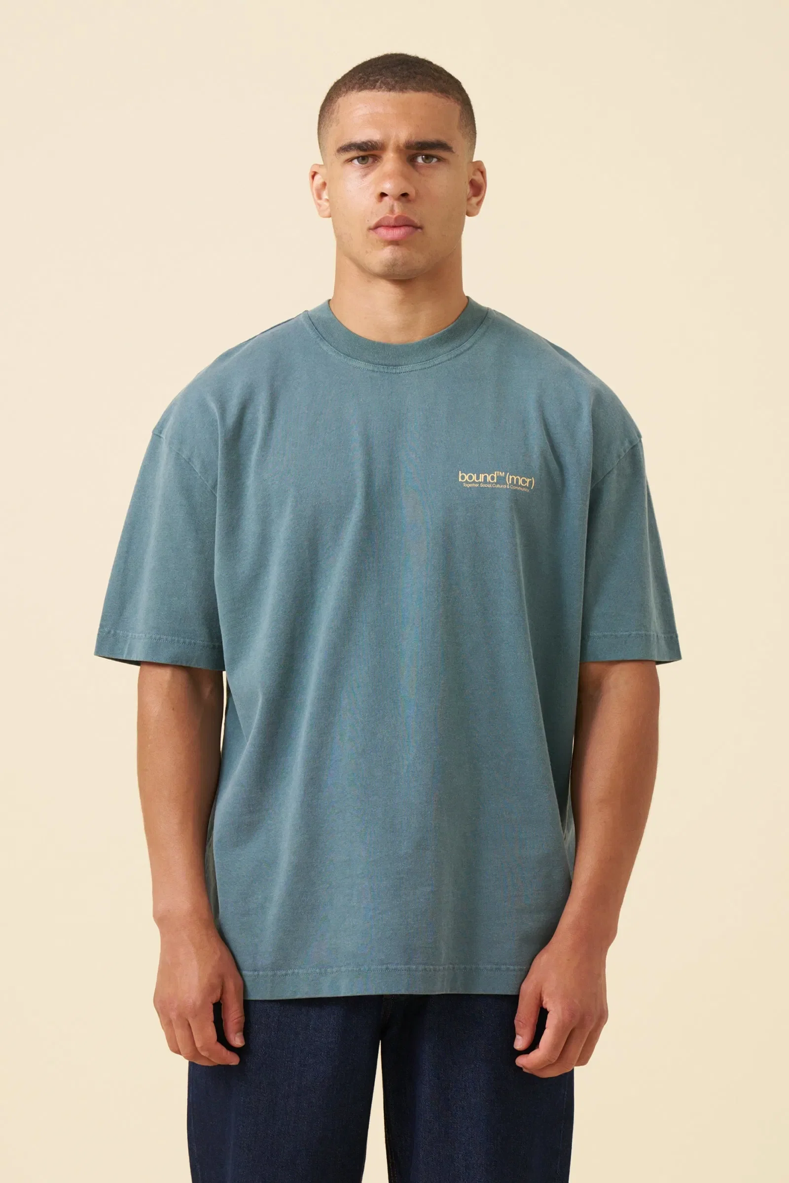 bound Record Tee - Washed Forest Green