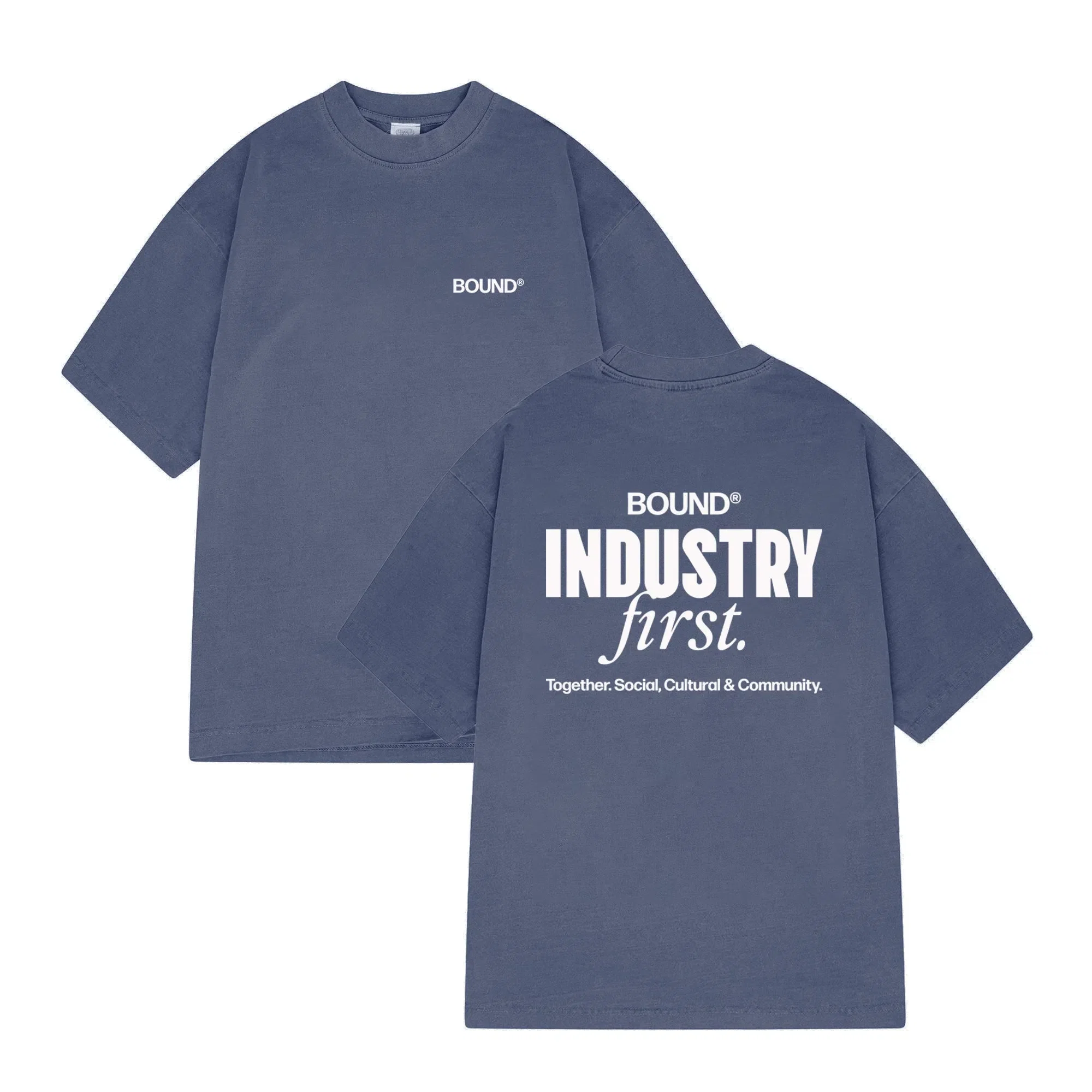 bound Industry First Tee - Washed Light Navy