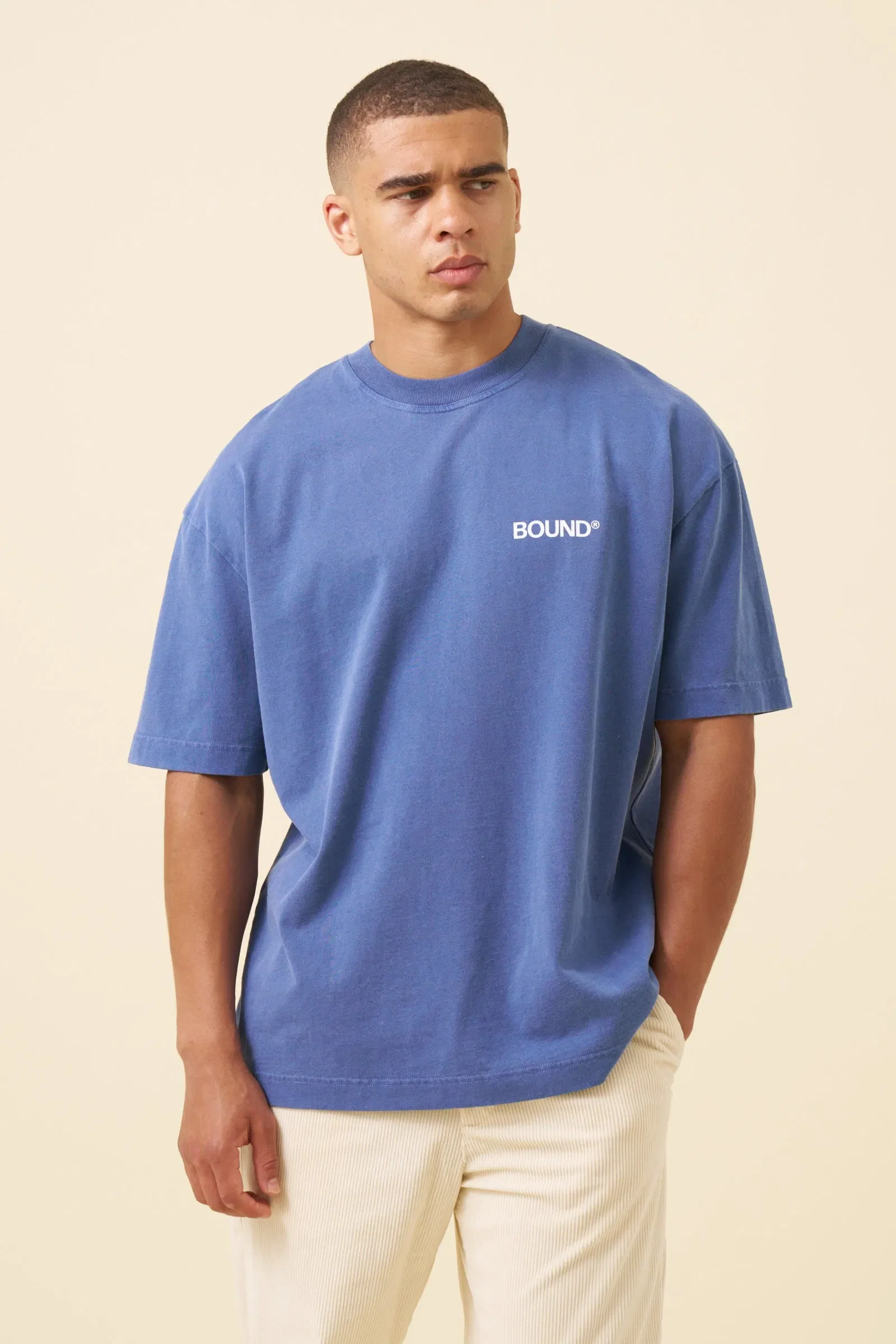 bound Industry First Tee - Washed Light Navy
