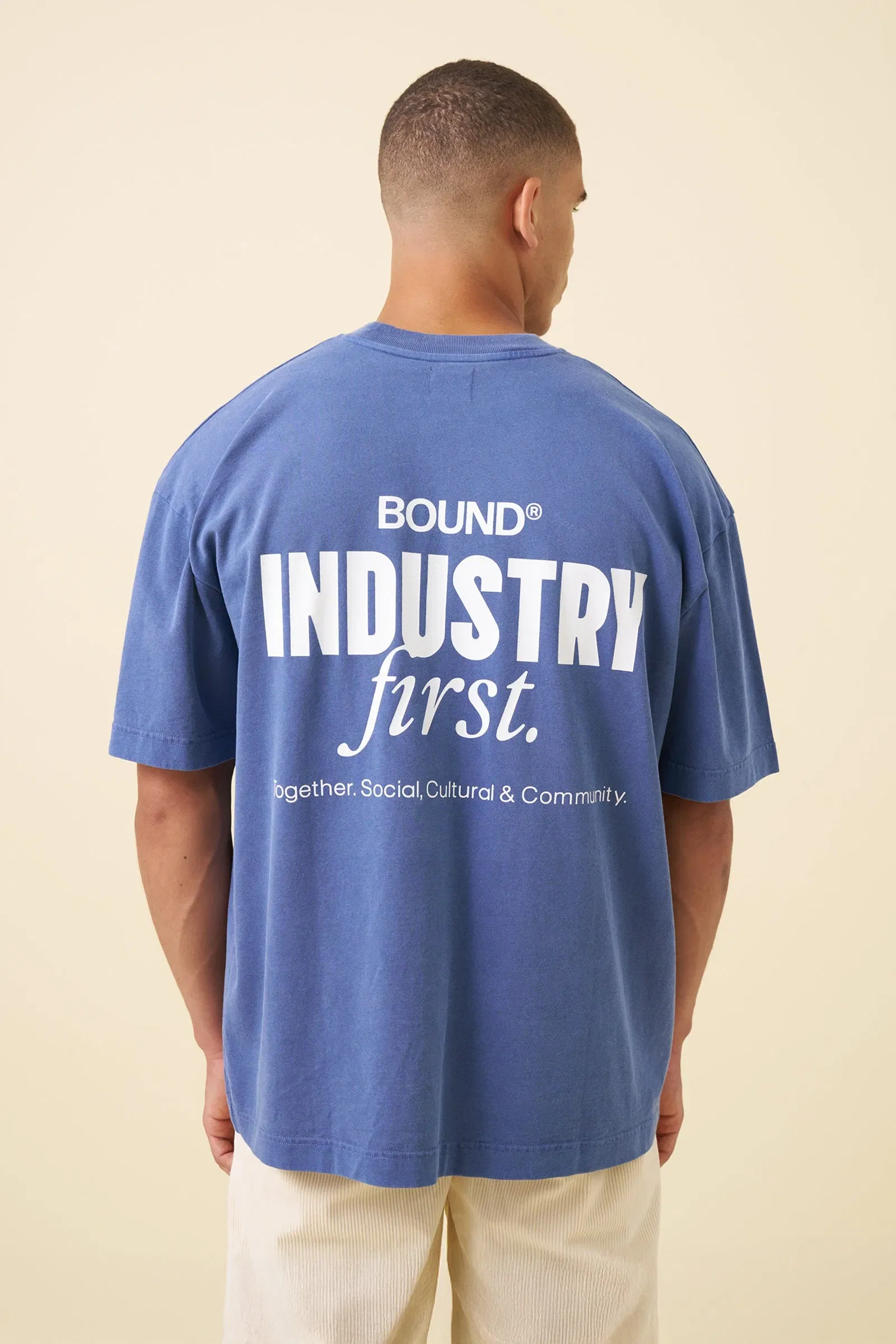 bound Industry First Tee - Washed Light Navy