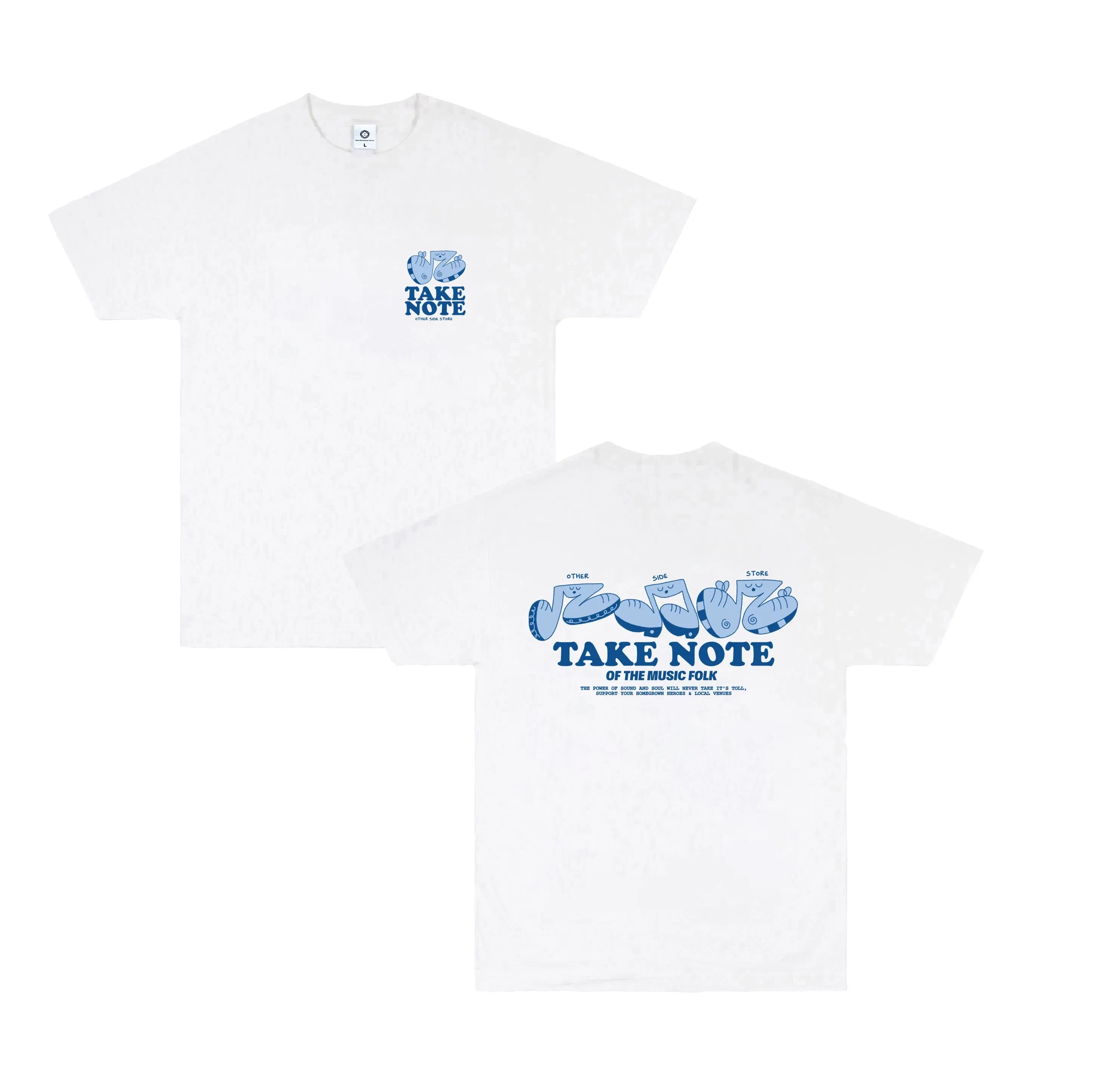 Other Side Store 'Take Note' Tee - White
