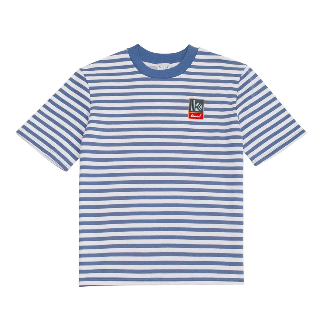 bound Stripe Retro Patch Tee - Arctic