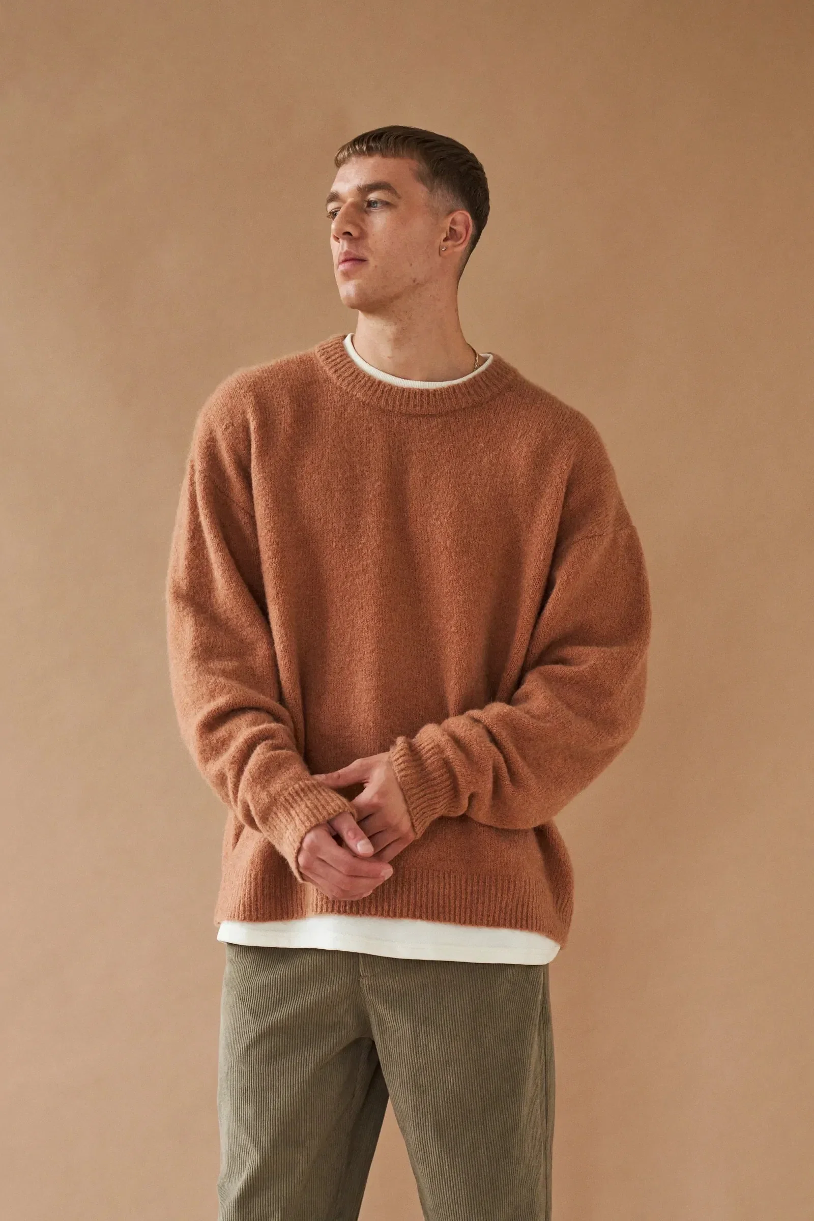 bound Baxter Mohair Blend Sweater - Rust