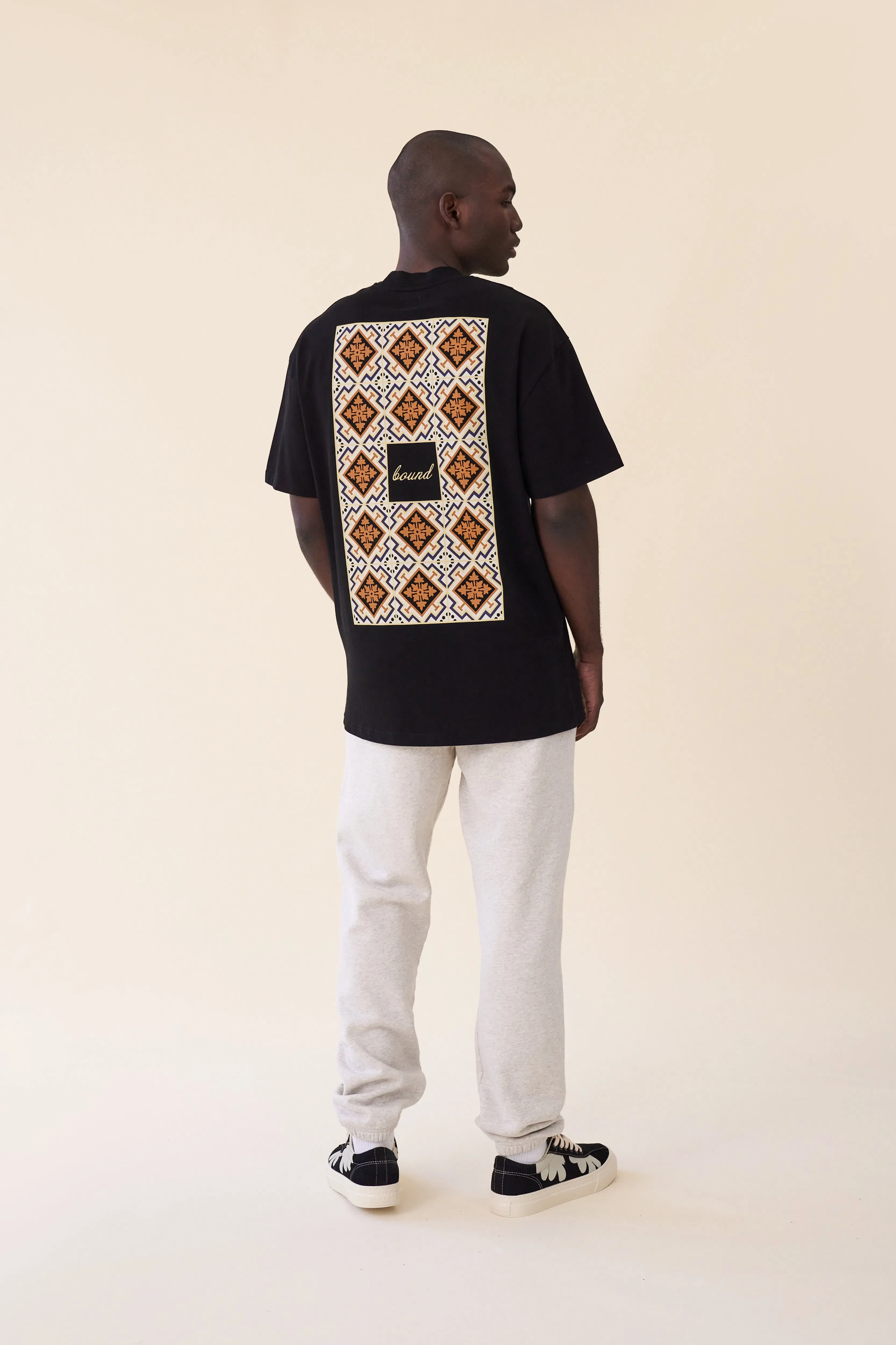 bound 'Porto Azulejos' Tee - Black