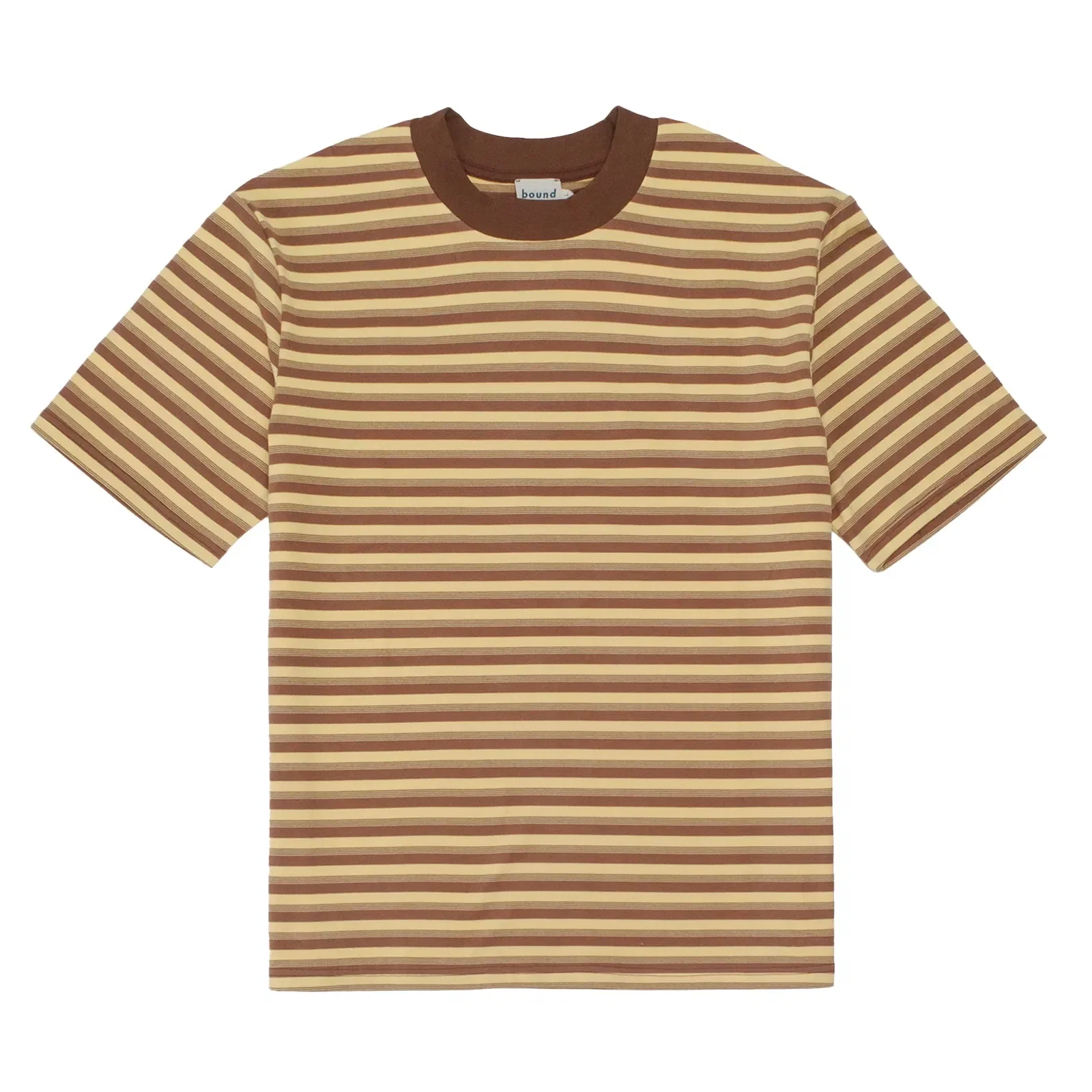 bound Peached Stripe Tee - Brown & Yellow