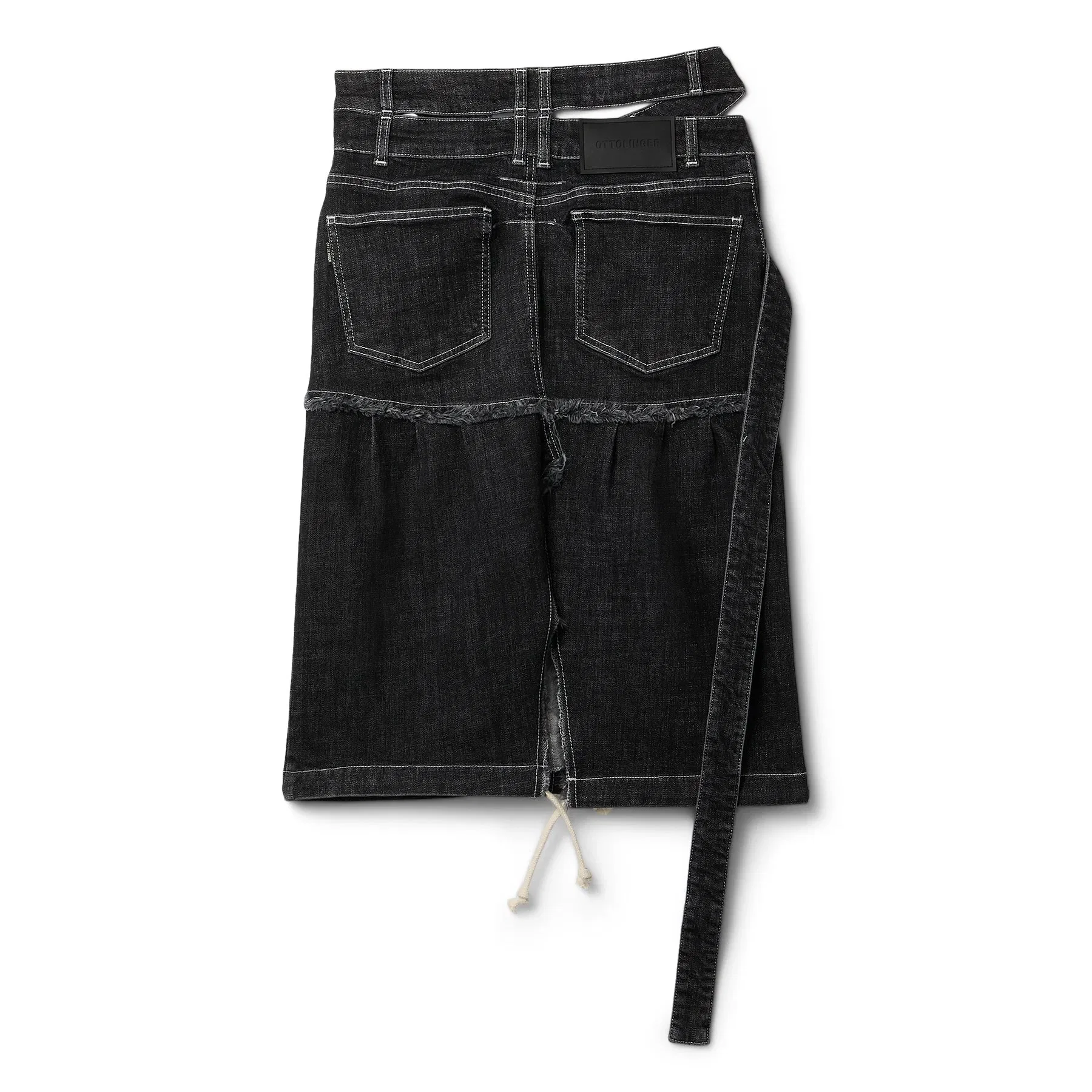 Ottolinger Signature Wrap Denim Skirt (Black wash)