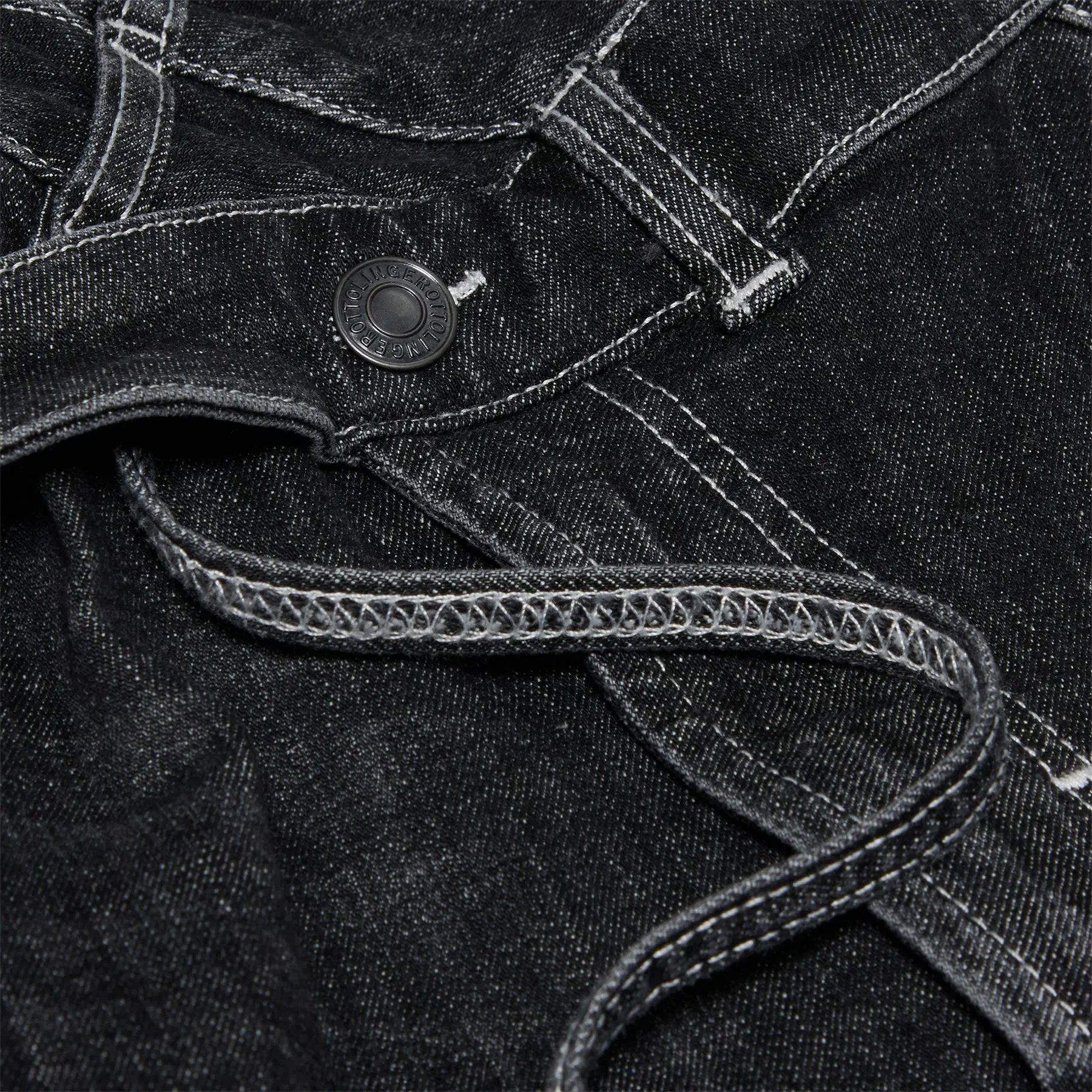 Ottolinger Signature Wrap Denim Skirt (Black wash)