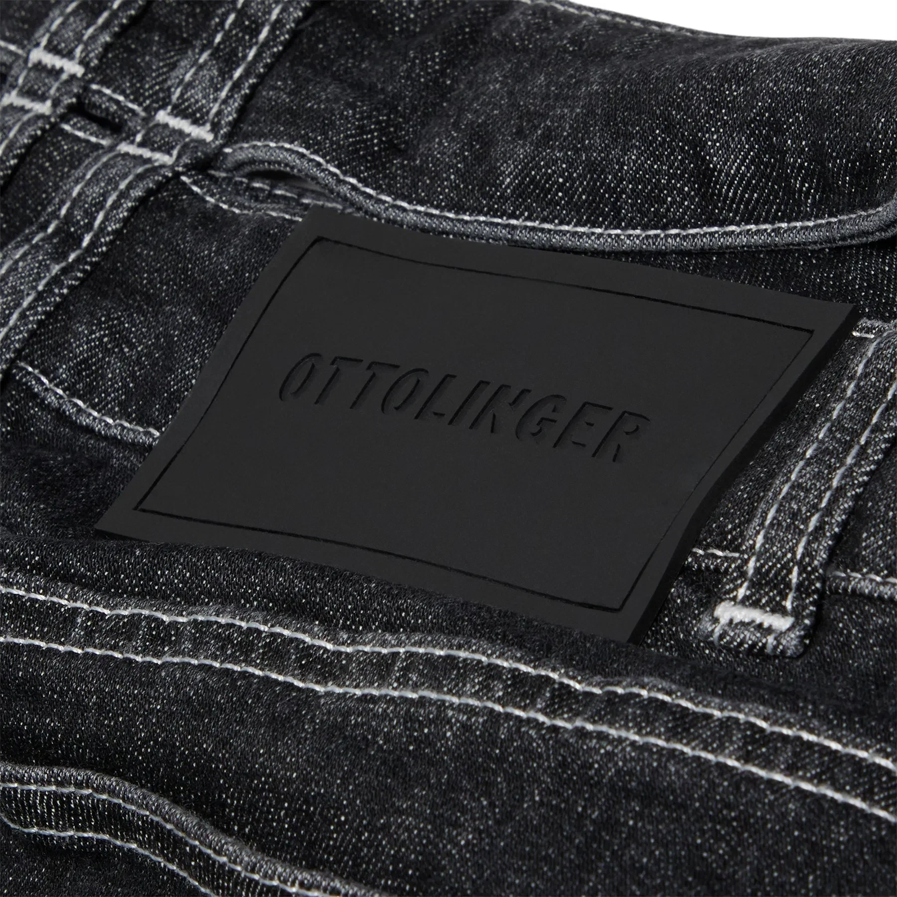 Ottolinger Signature Wrap Denim Skirt (Black wash)