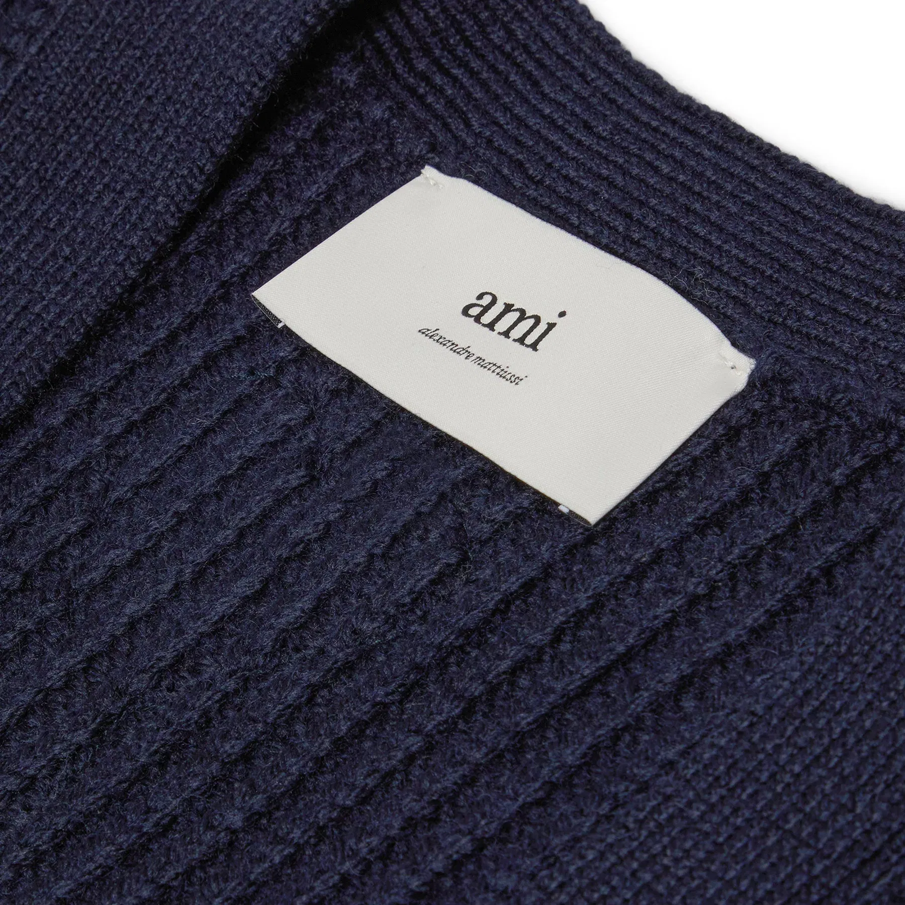 AMI Ribbed Cardigan (Navy blue)