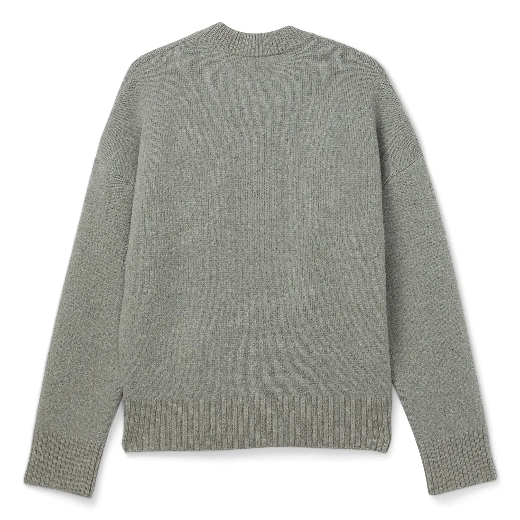 AMI ADC Alpaca Crewneck Sweater (Grey/Off white)