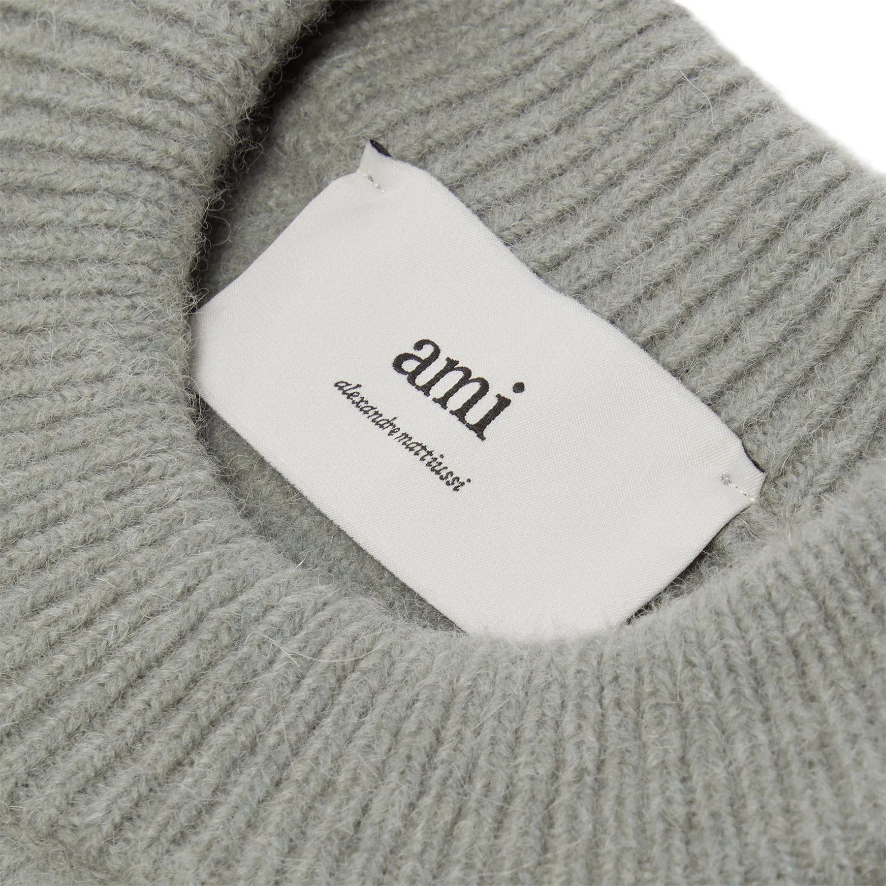 AMI ADC Alpaca Crewneck Sweater (Grey/Off white)