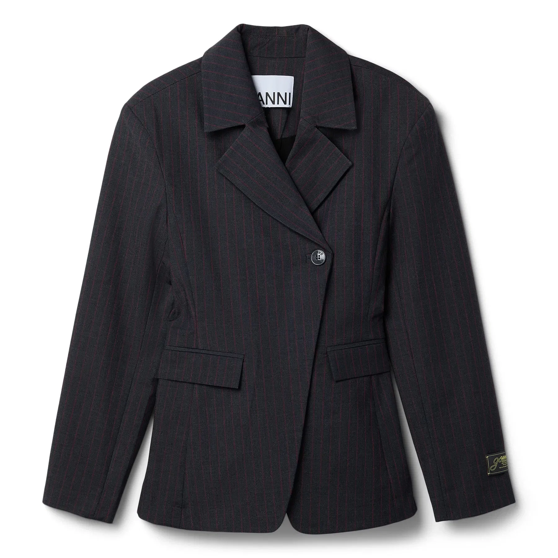 GANNI Stretch Stripe Blazer (Phantom)