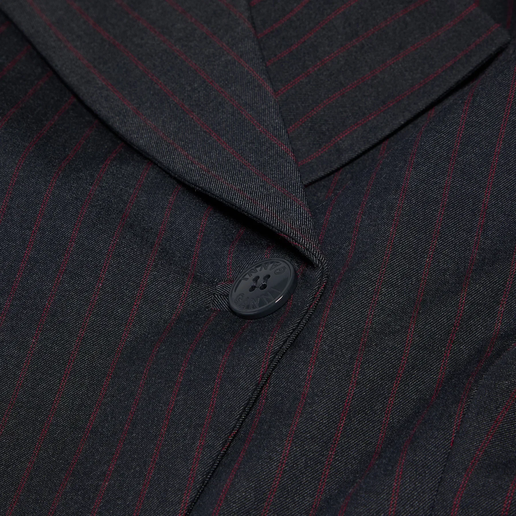 GANNI Stretch Stripe Blazer (Phantom)
