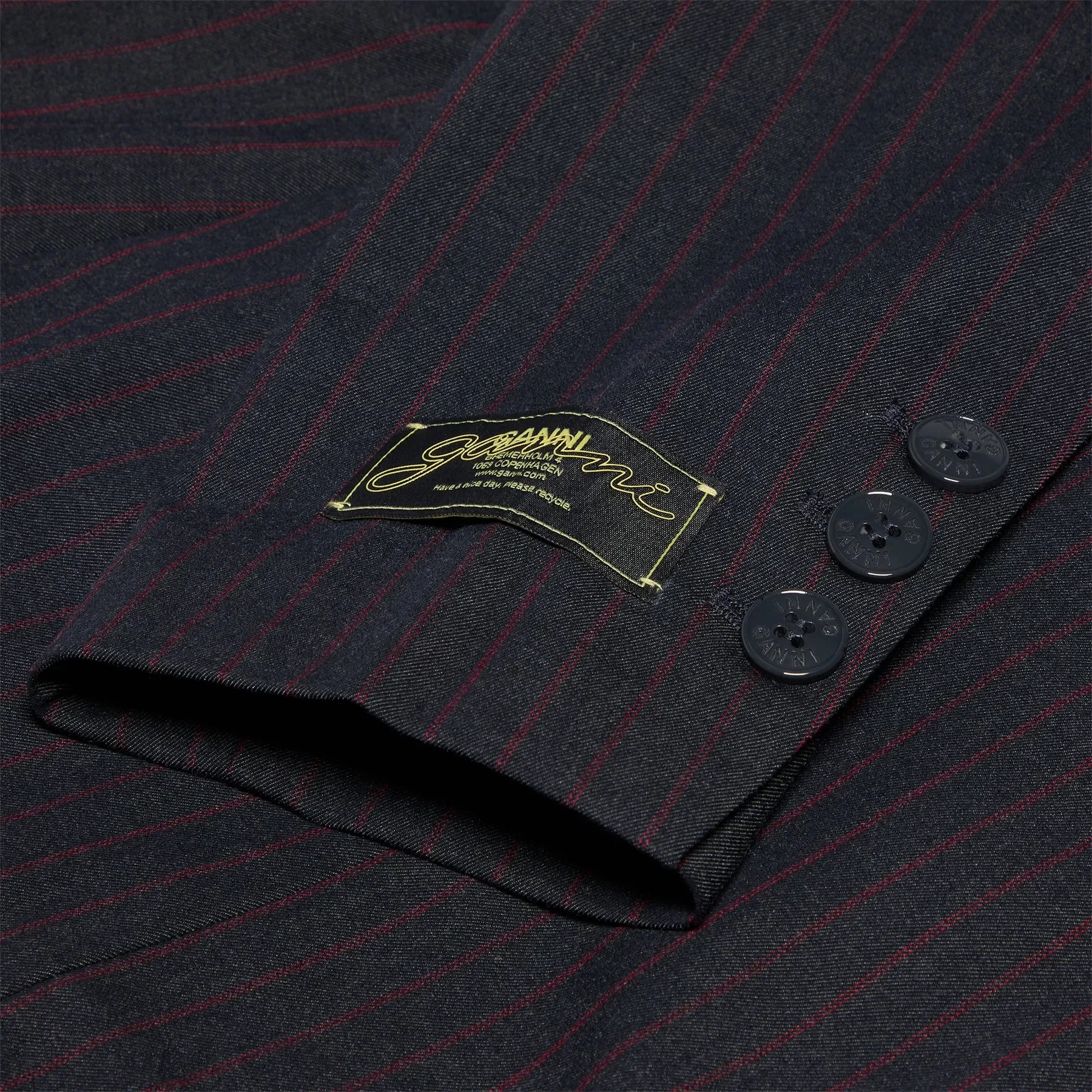 GANNI Stretch Stripe Blazer (Phantom)
