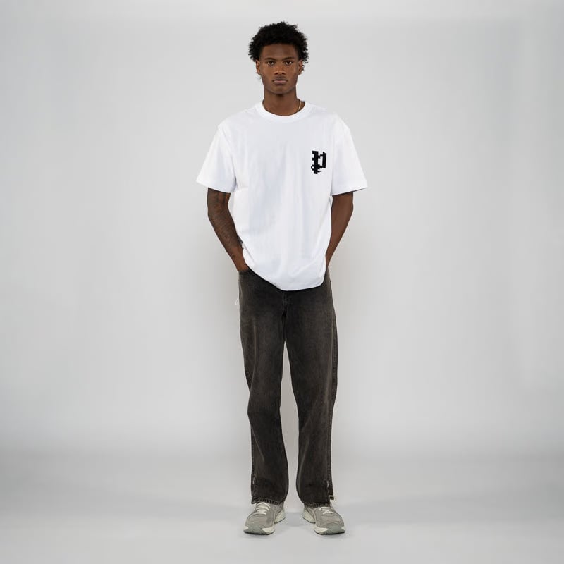 Purple Brand Pixelated Gothic Tee - White