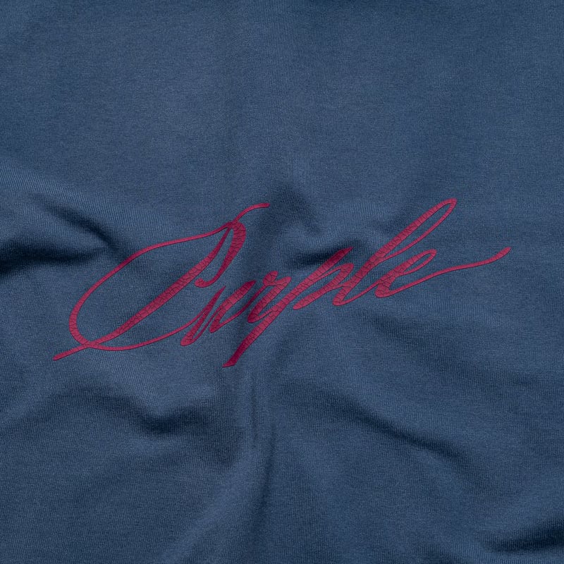 Purple Brand Slanted Script Tee - Blue