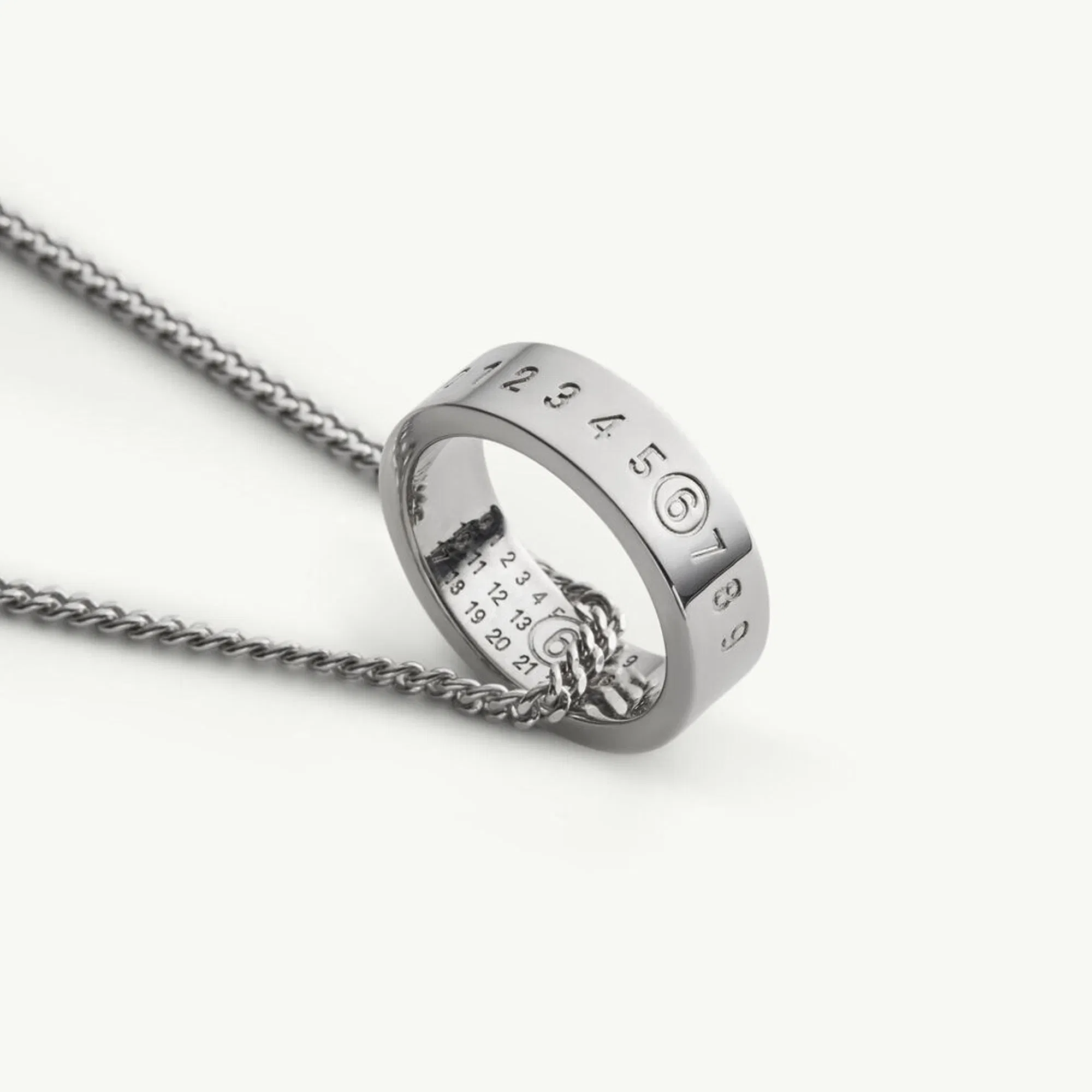 MM6 Maison Margiela Numeric Pendant Ring Necklace