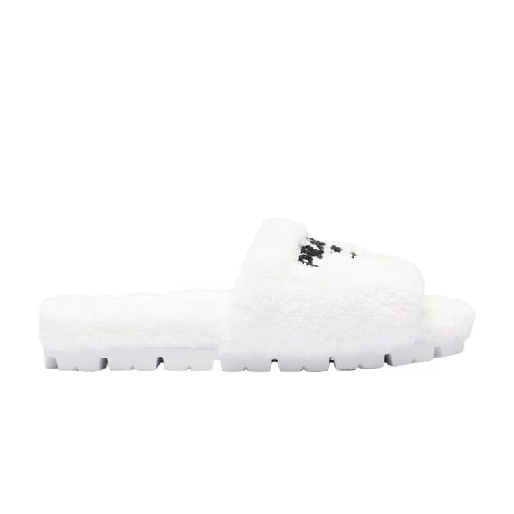 Prada Wmns Terry Cloth Slide 'Embroidered Logo - White'
