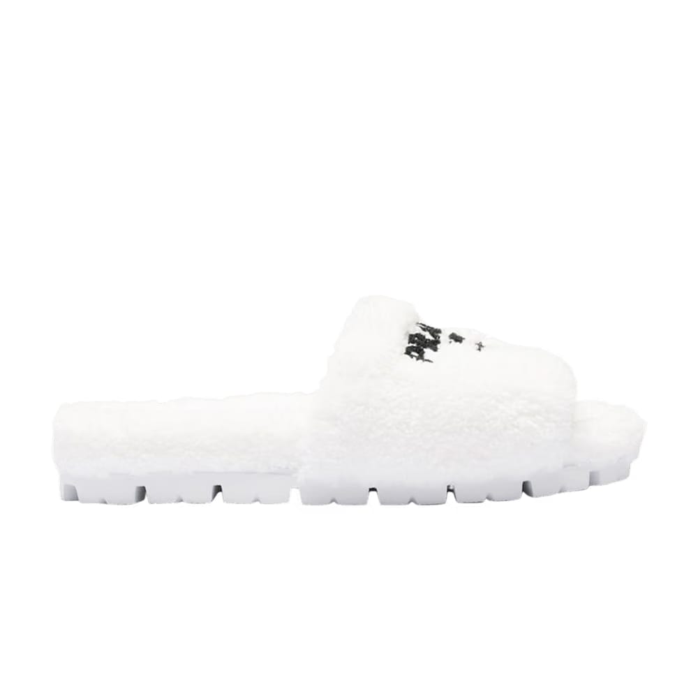 Prada Wmns Terry Cloth Slide 'Embroidered Logo - White'
