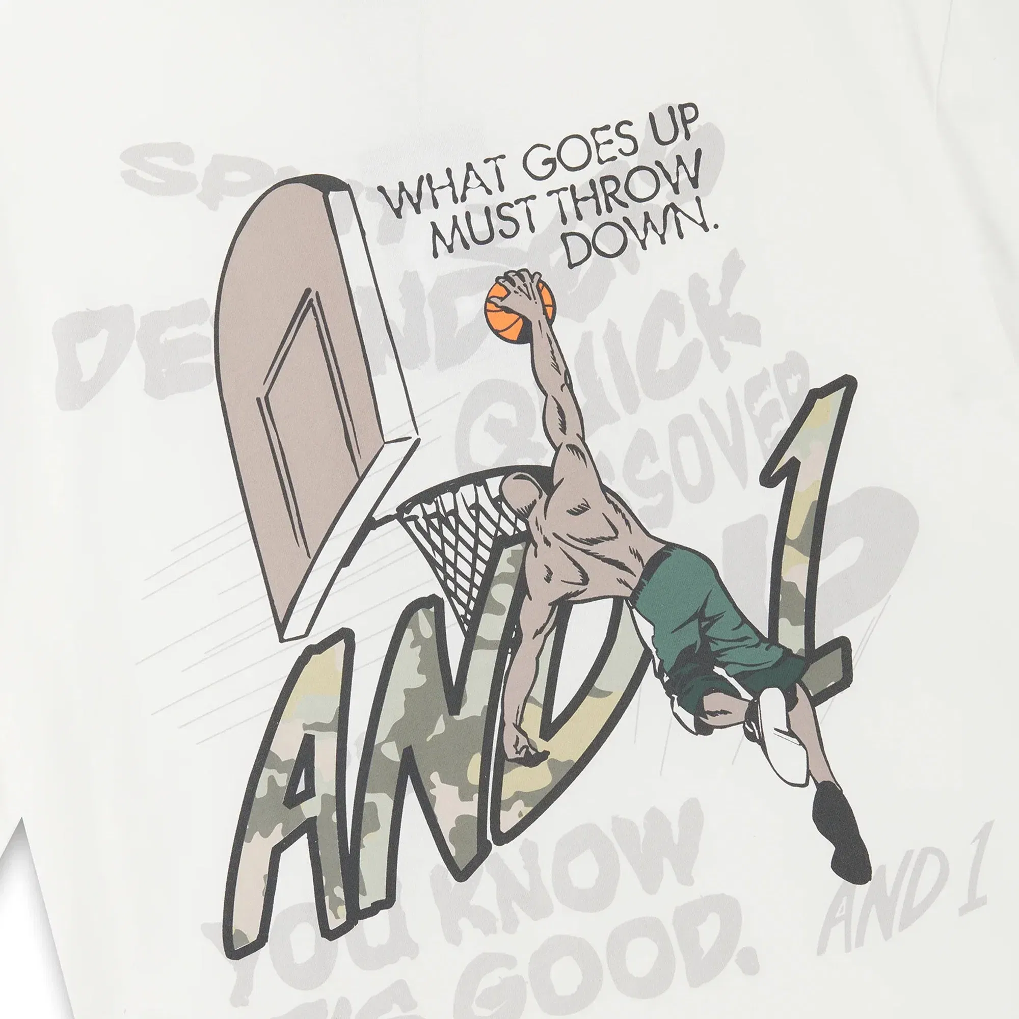 AND1 Mens Camo Dunk Oversized Graphic Tee