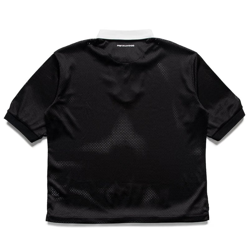 Metalwood Studio Quarter Zip Jersey Polo - Black