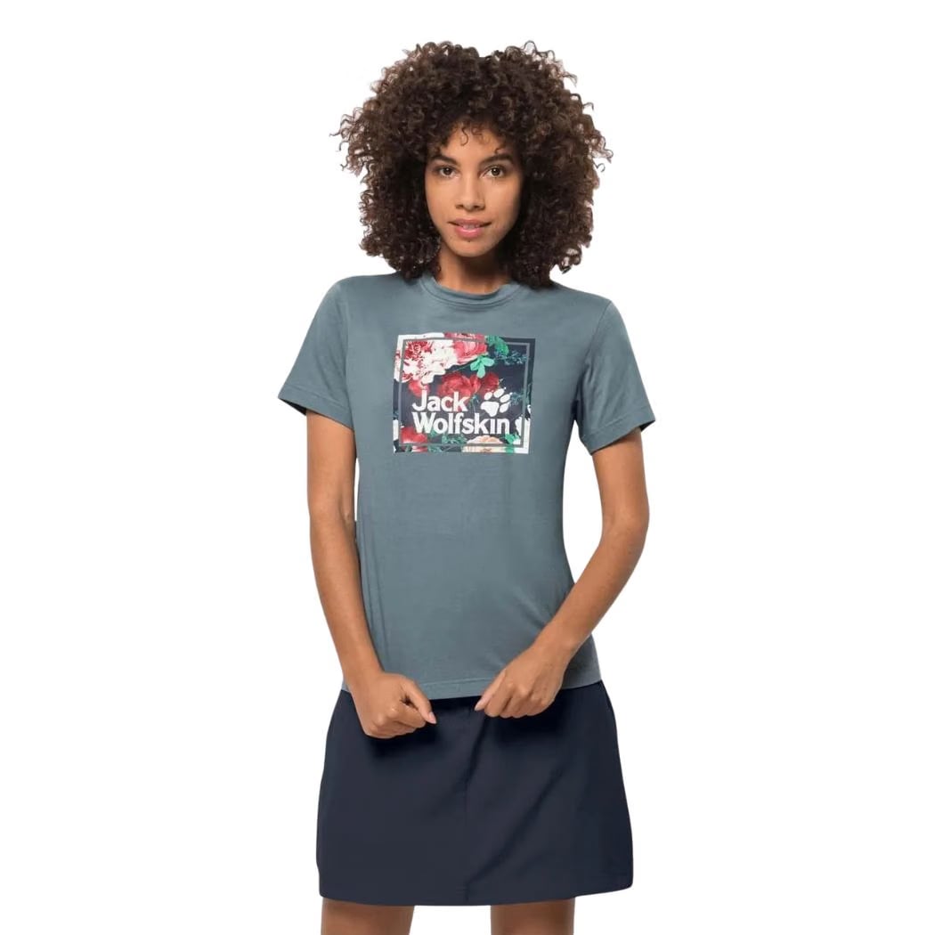 jack wolfskin Flower Logo Women's Tee